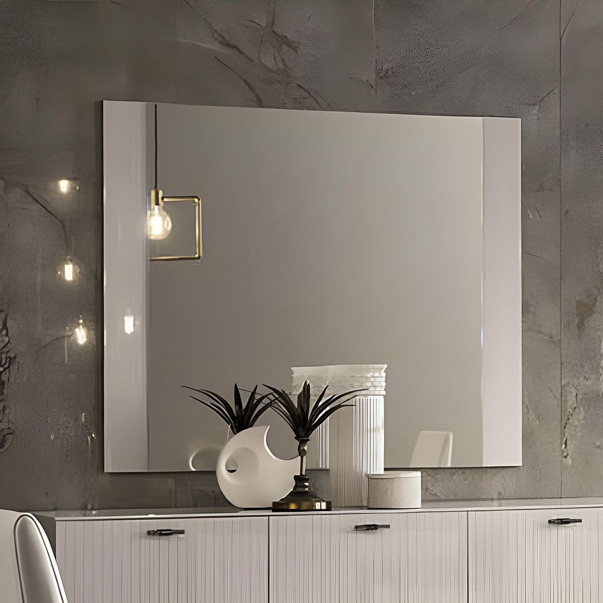 Claire Wall Mirror - Pearl Line Eco Veneer High Gloss