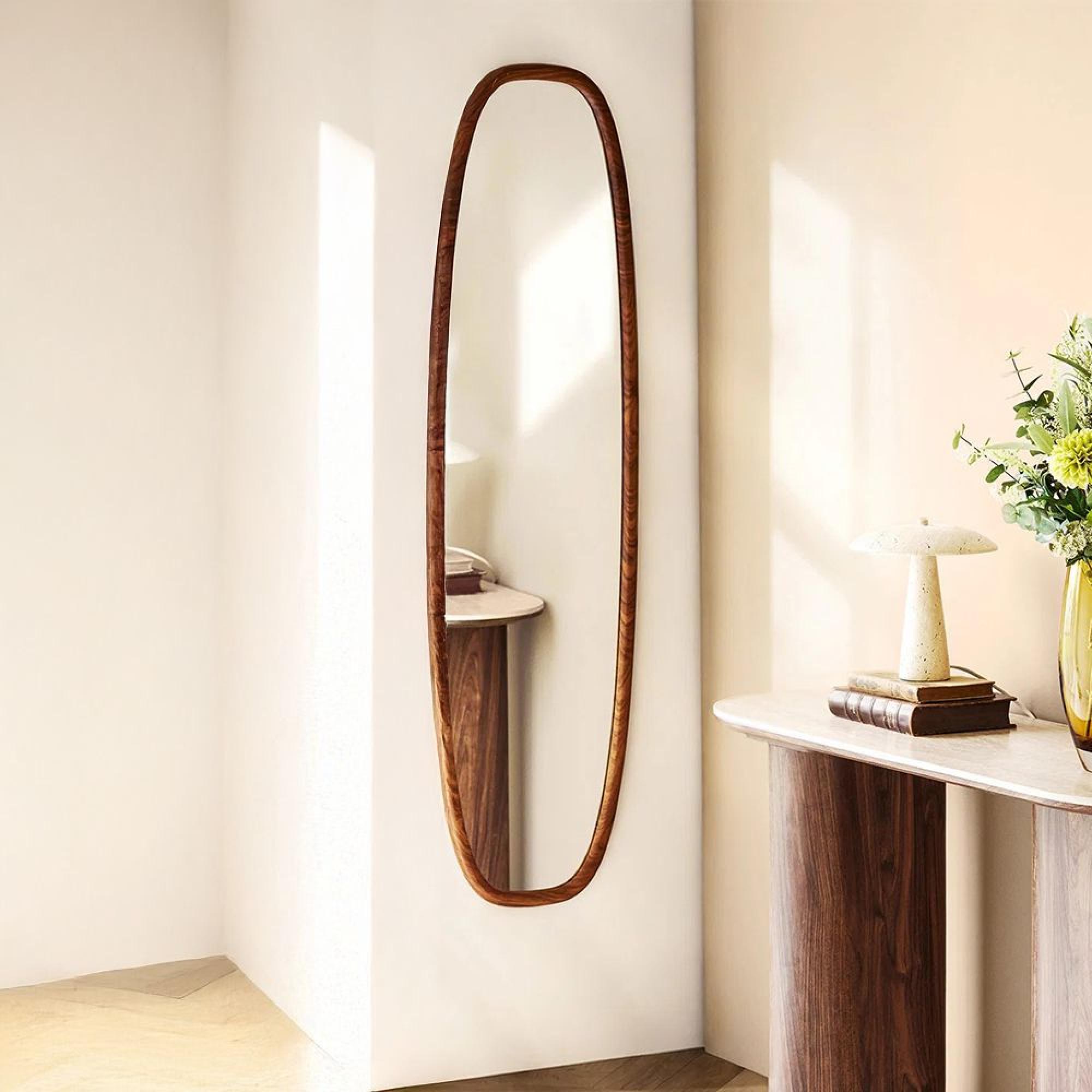 Luxon Wall Mirror - Oval - Walnut - 150cm x 40cm