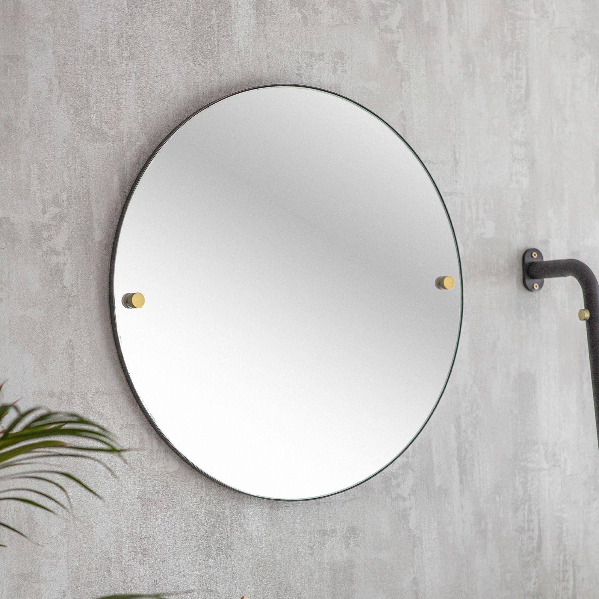 Adelphi Round Wall Mirror Black