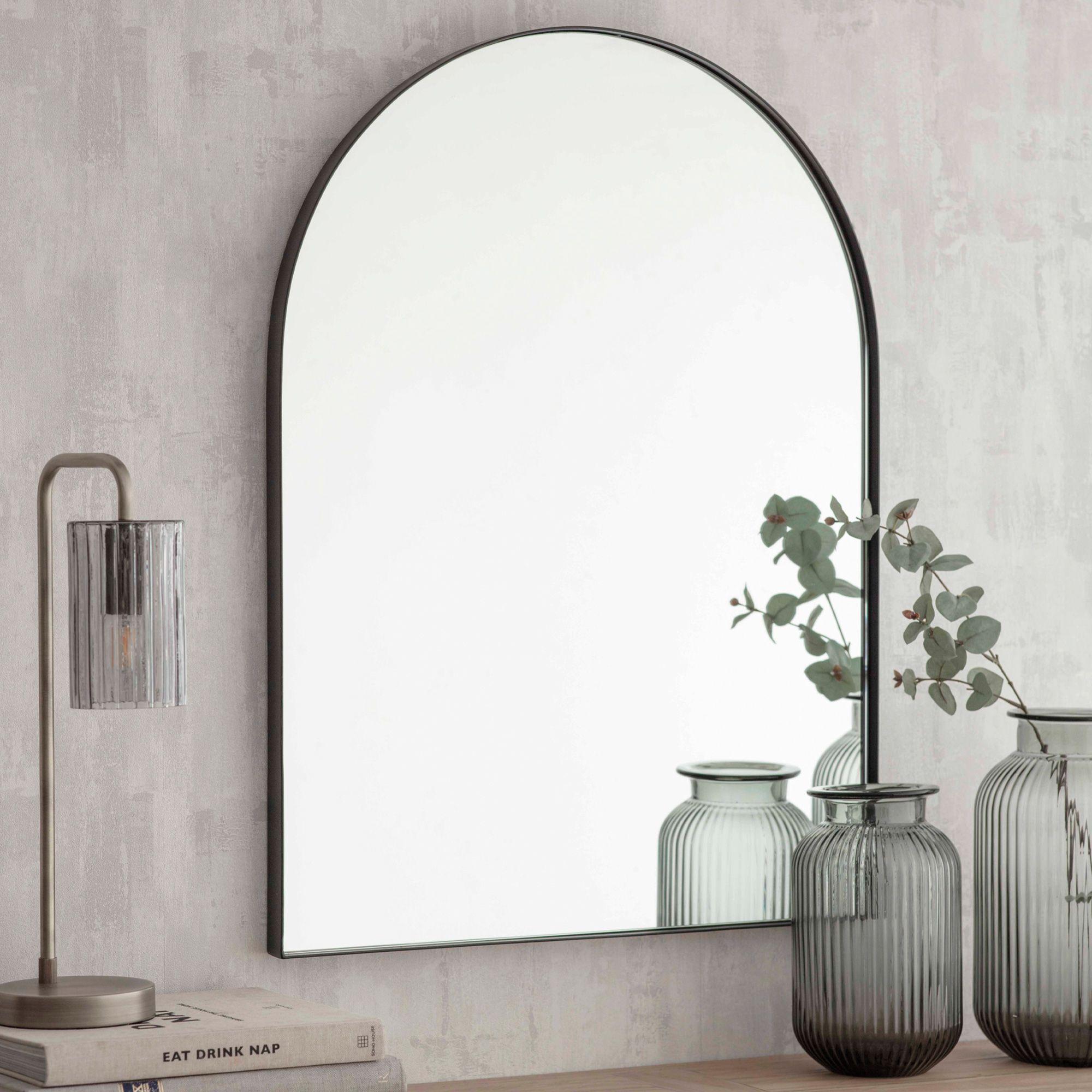 Charlcombe Arched Mirror 80x60cm Black