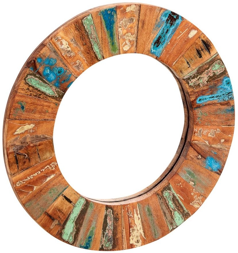 Diu Wall Mirror - Round - Reclaimed Wood
