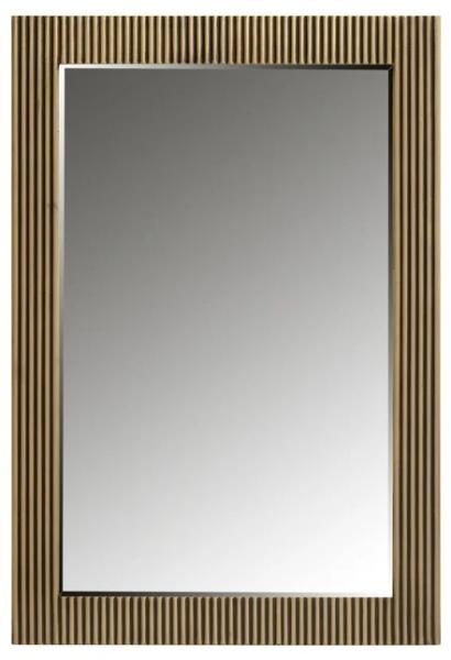 Ironville Brass Ribbed Rectangular Wall Mirror