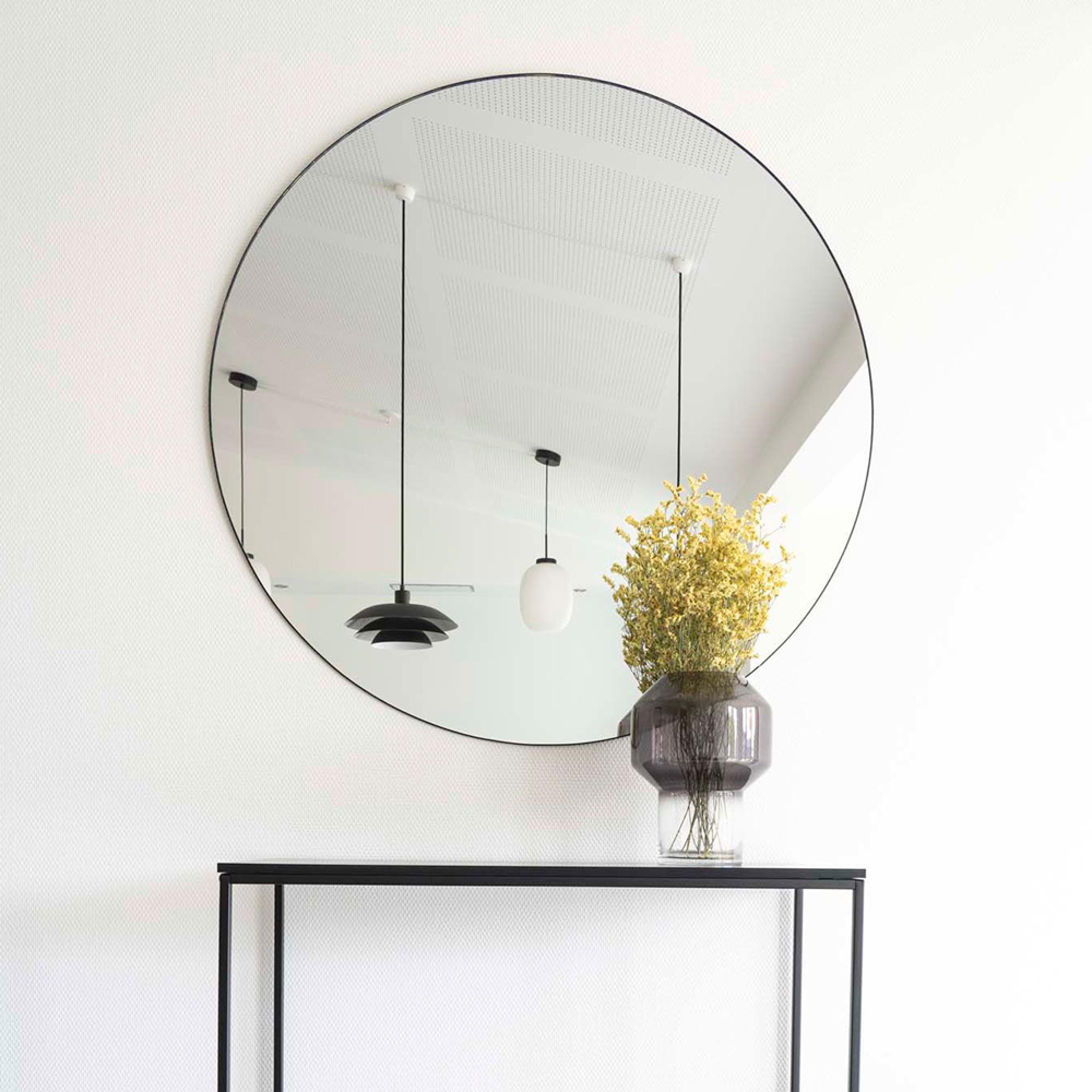 Jersey Mirror - Round - Wall - Black - 100cm x 100cm