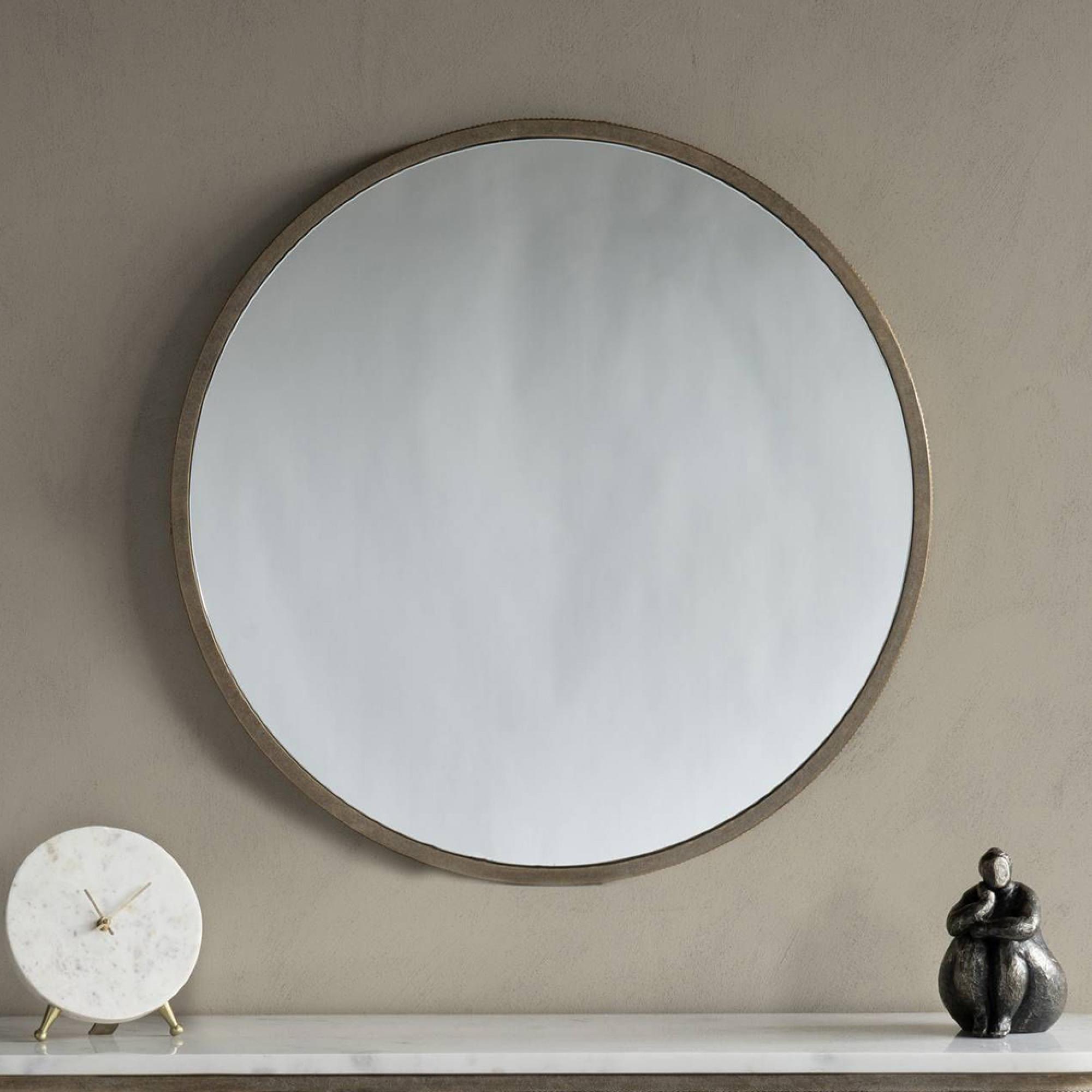 Belvedere Wall Mirror - Aged Gold - Round - 80cm x 80cm