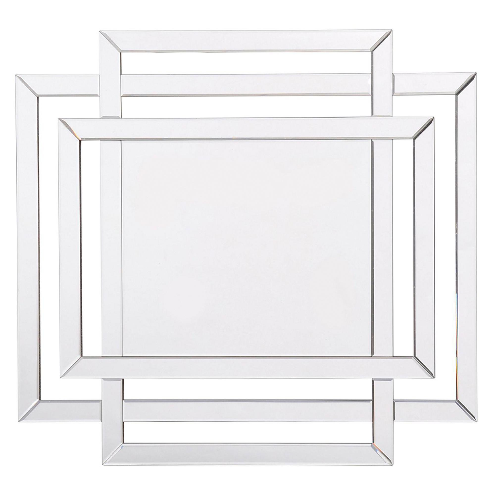 Farley Wall Mirror - Silver Tri Rectangle - 100cm x 110cm