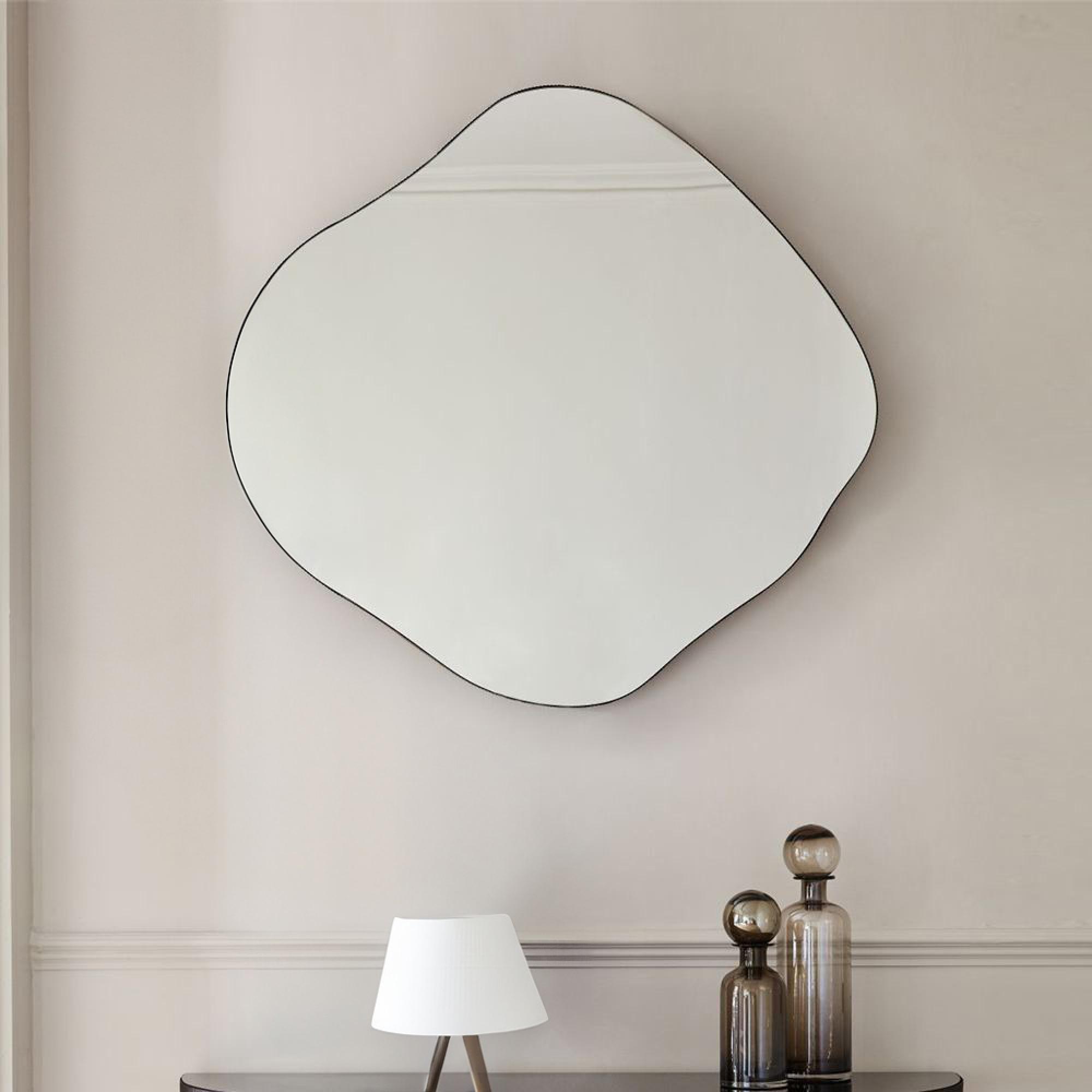 Organic Wall Mirror - Black Metal - Abstract - 97cm x 101cm