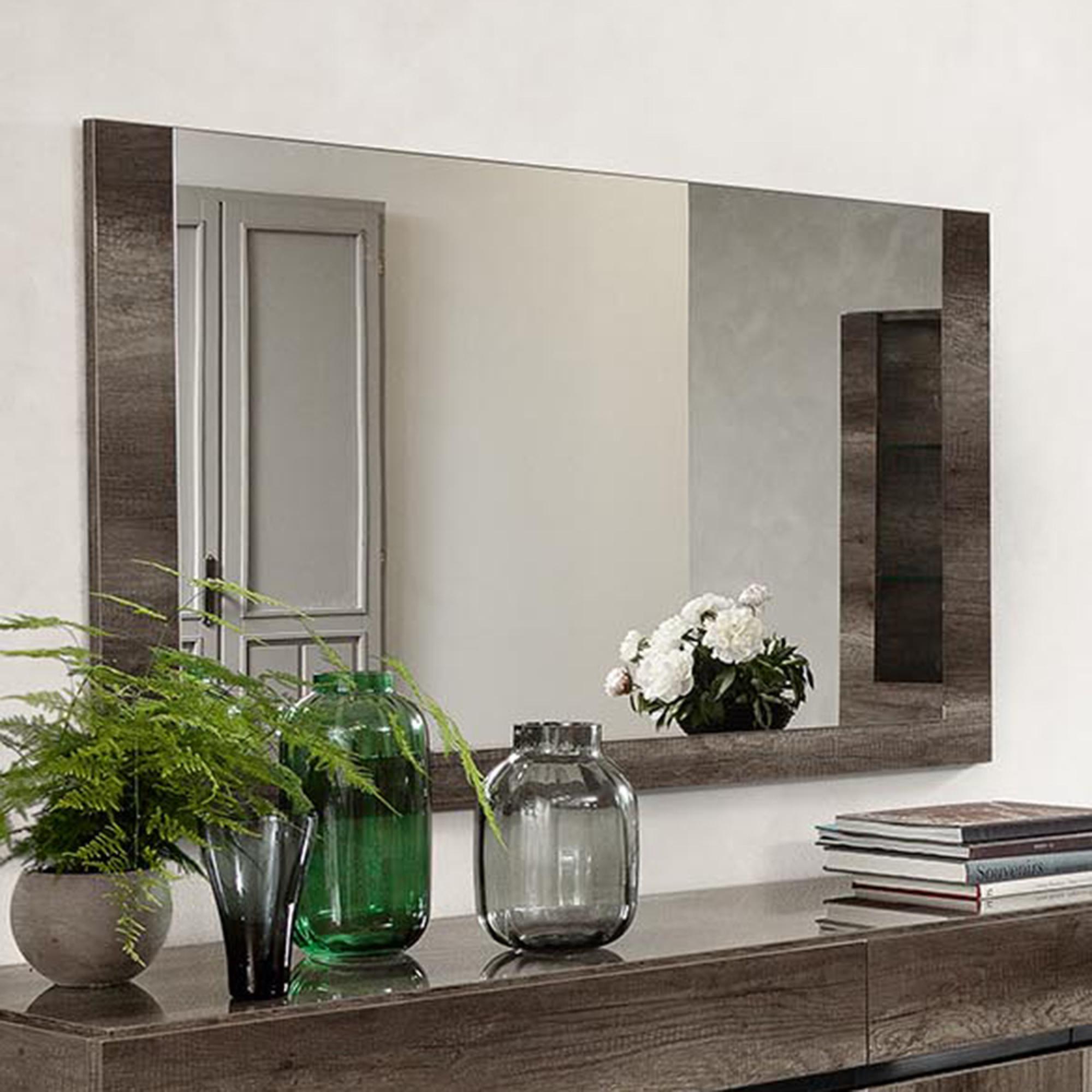 Modern Medea Wall Mirror - 144cm - Vintage Oak