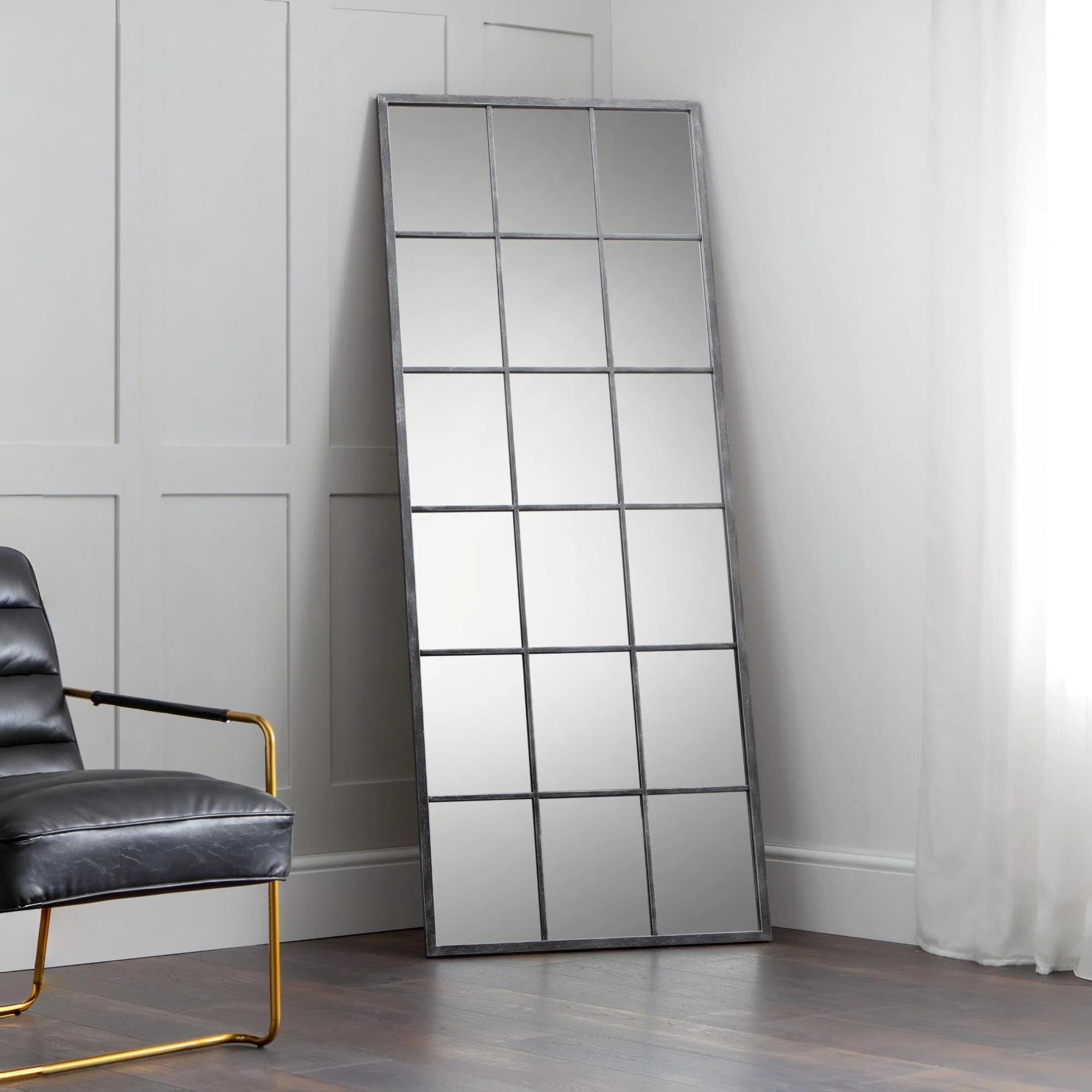 Somma Window Mirror - Rectangular - Pewter