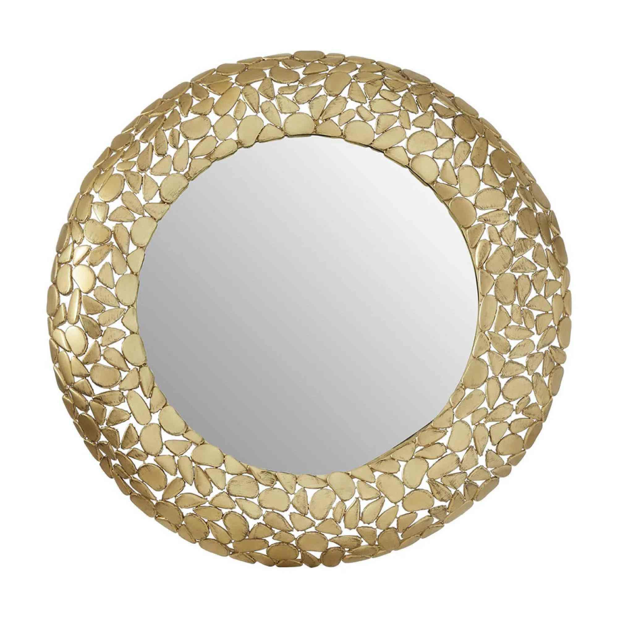 Templar Wall Mirror - Round - Brass Pebble