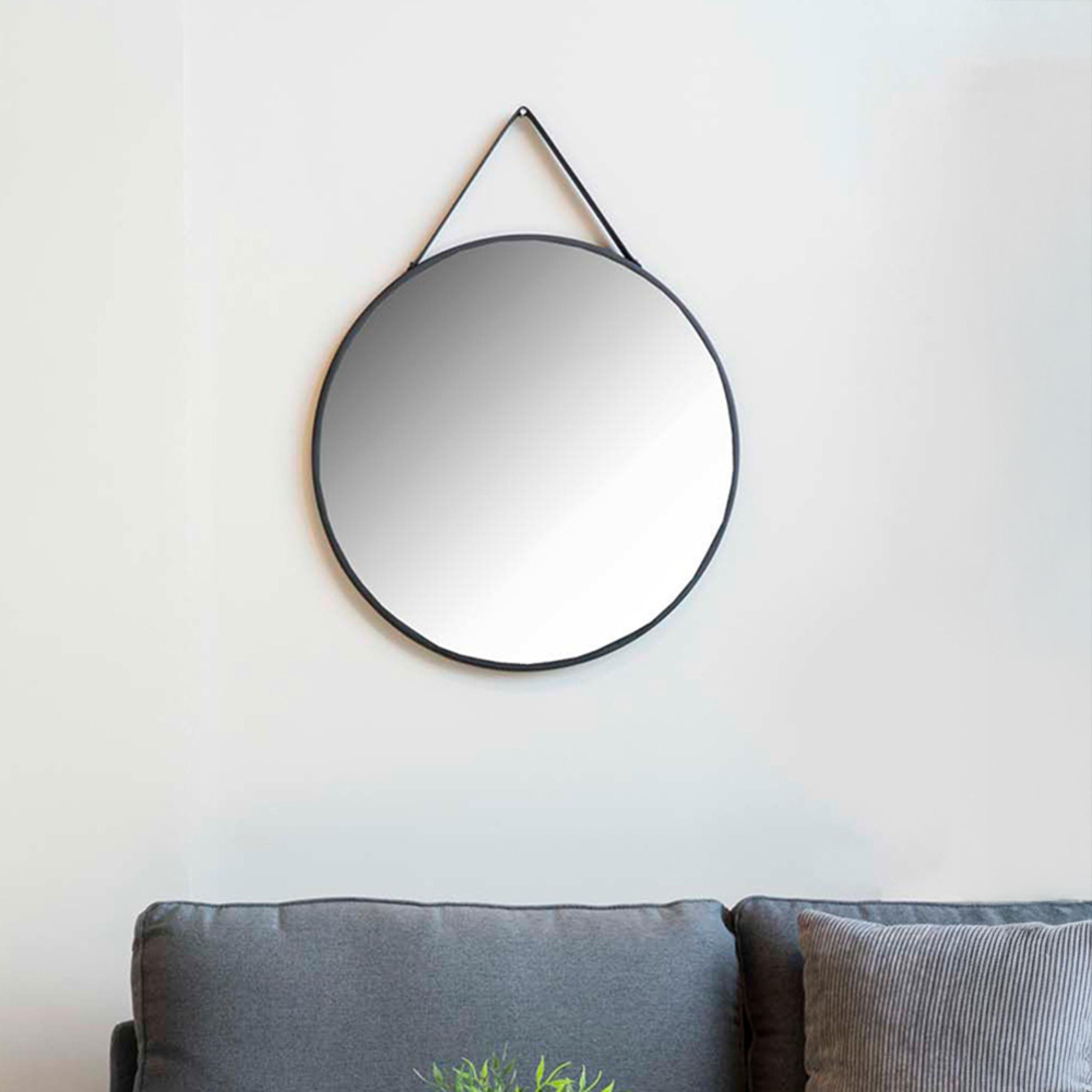 Trapani Mirror - Round - Hanging Wall - Black - 60cm x 60cm