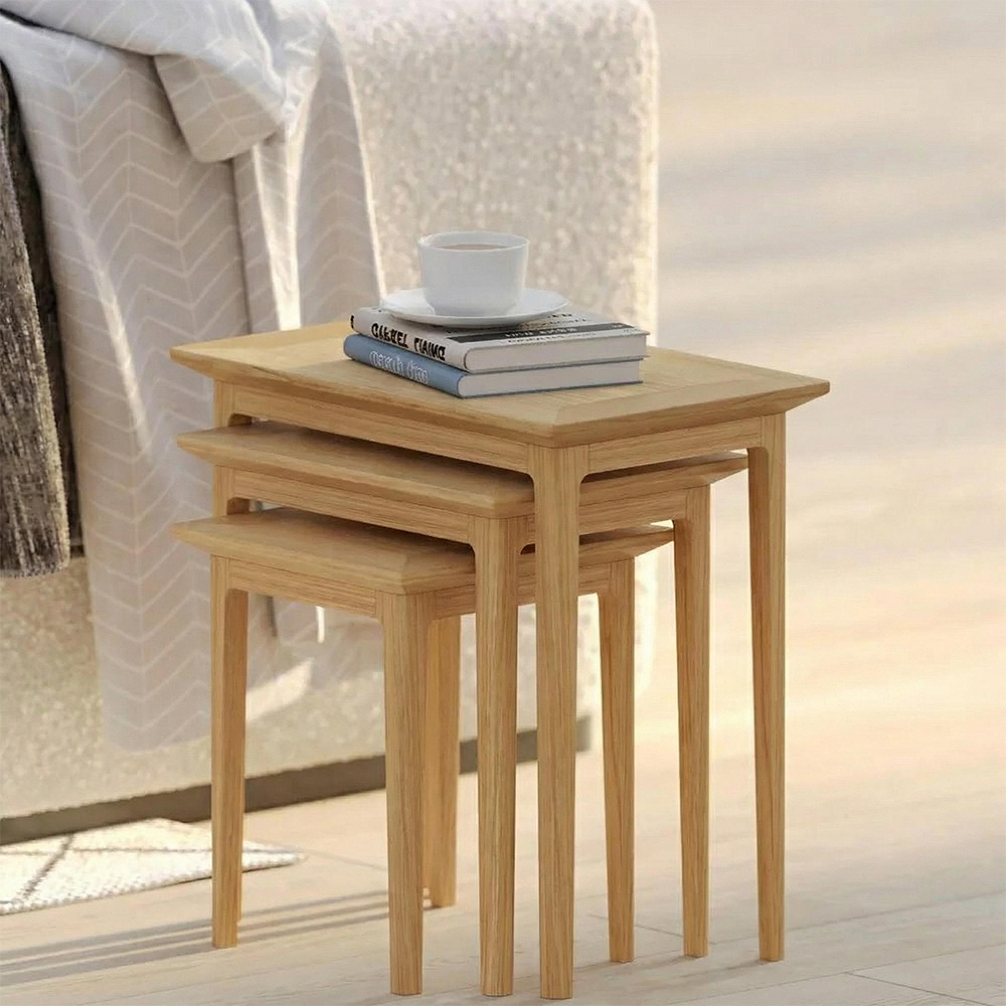 Selene Oak Nest of 3 Tables