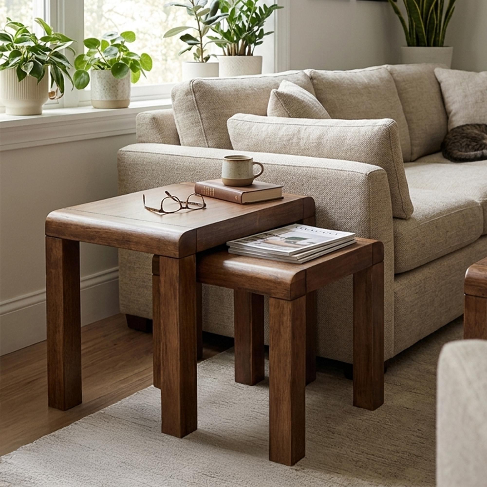 Oakridge Nest of 2 Tables - Dark Oak
