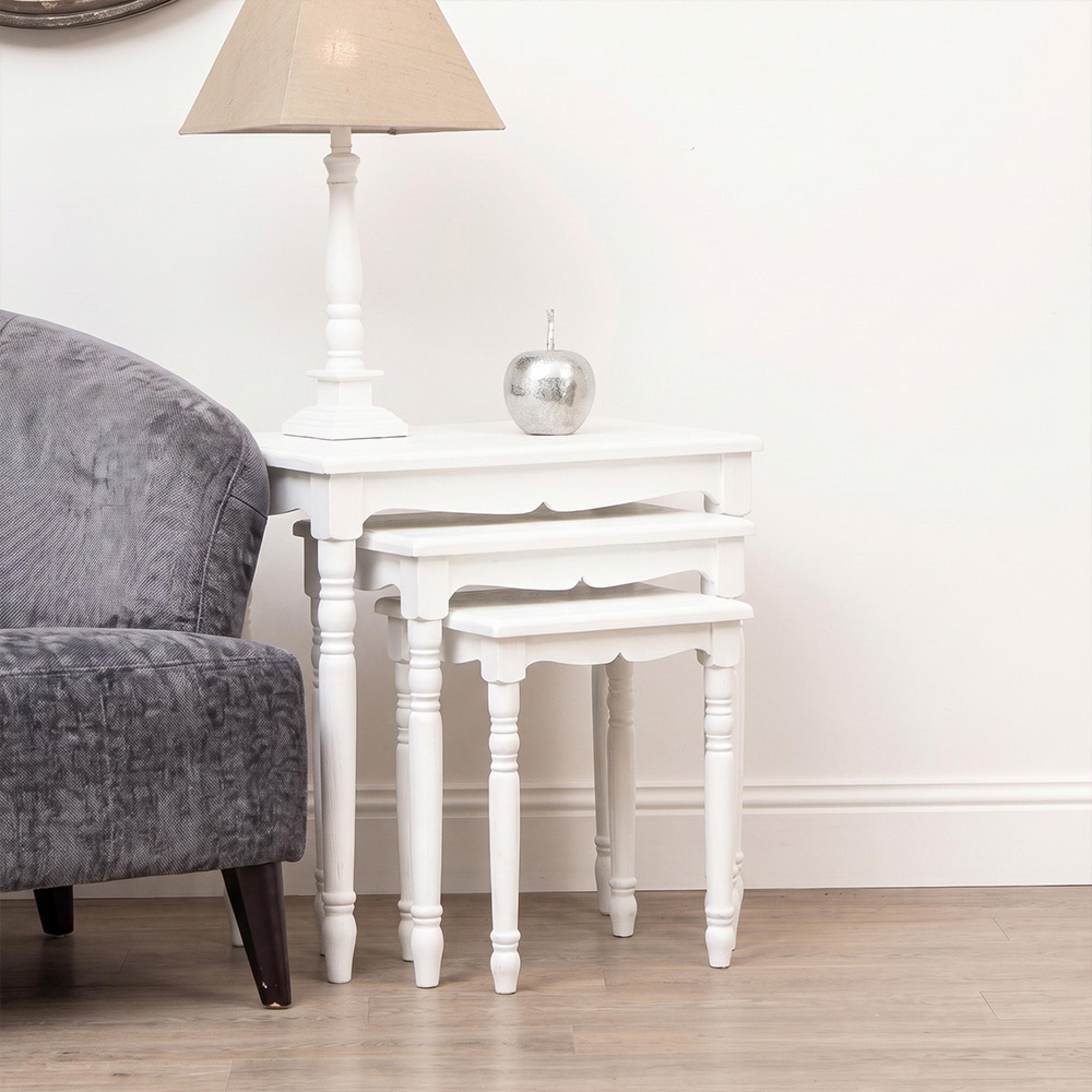 Hendra Nest of 3 Tables - White Wood
