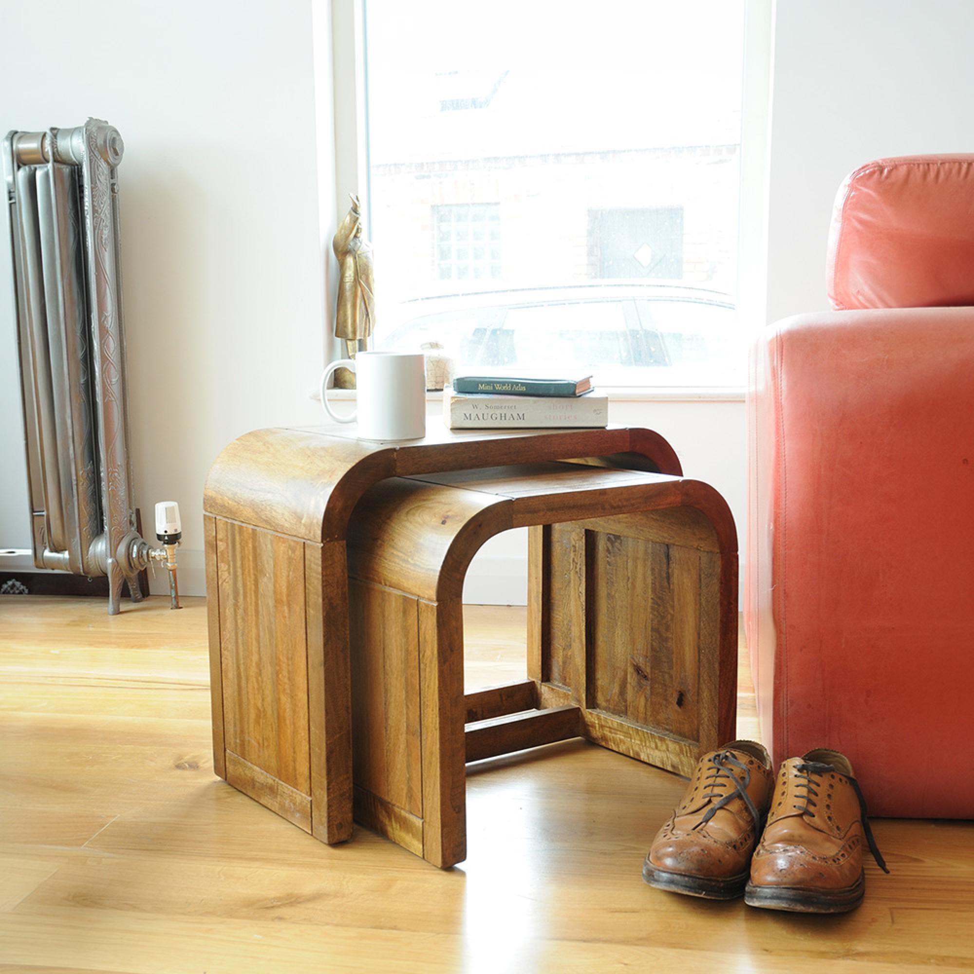 Curved Edge Tables - Nest of 2 - Mango Wood