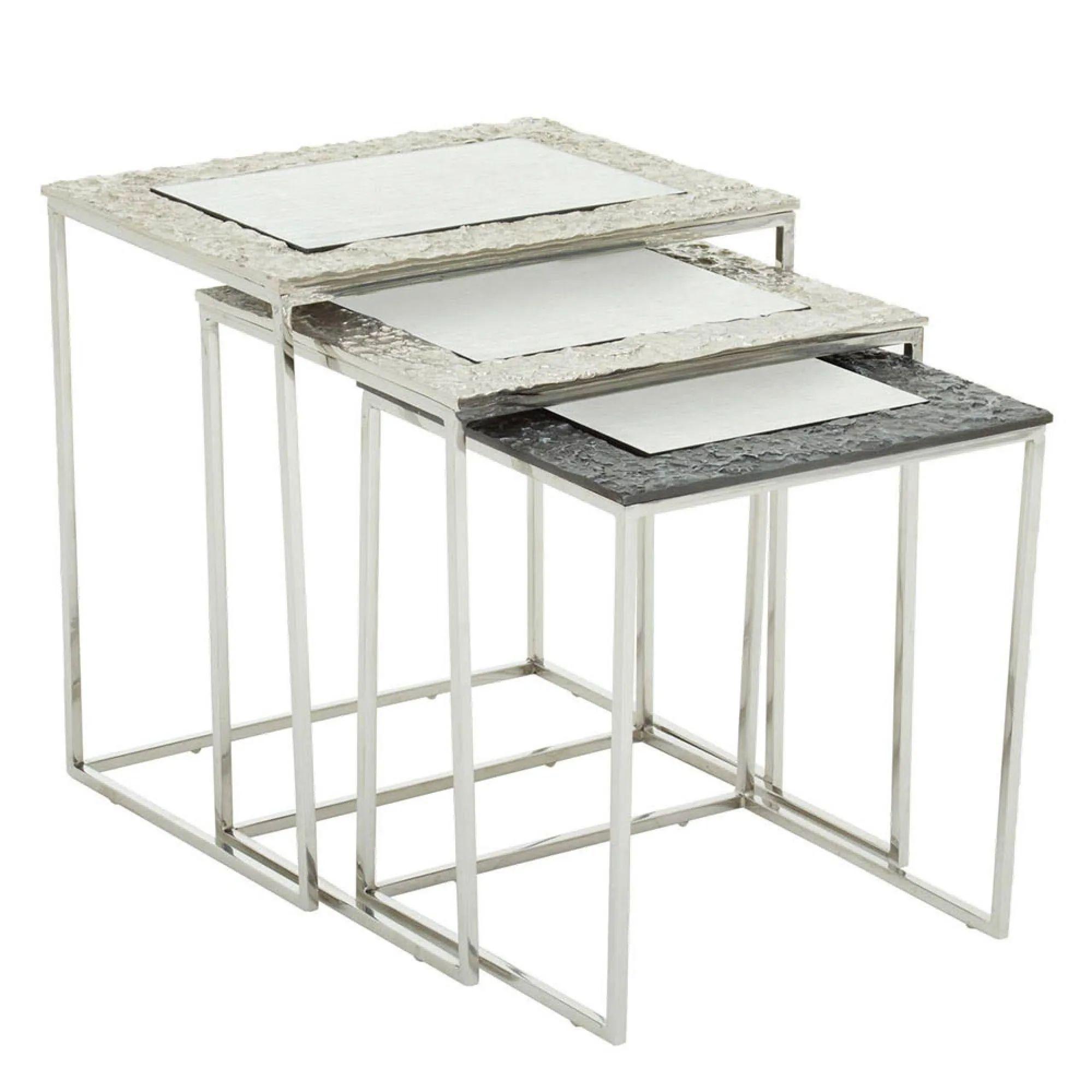 Akola Nest of 3 Tables - Square - Silver