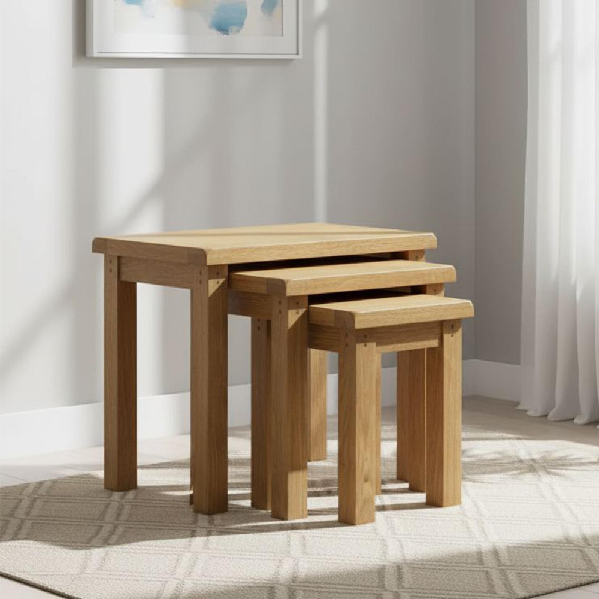 Burford Nest of 3 Tables - Oak