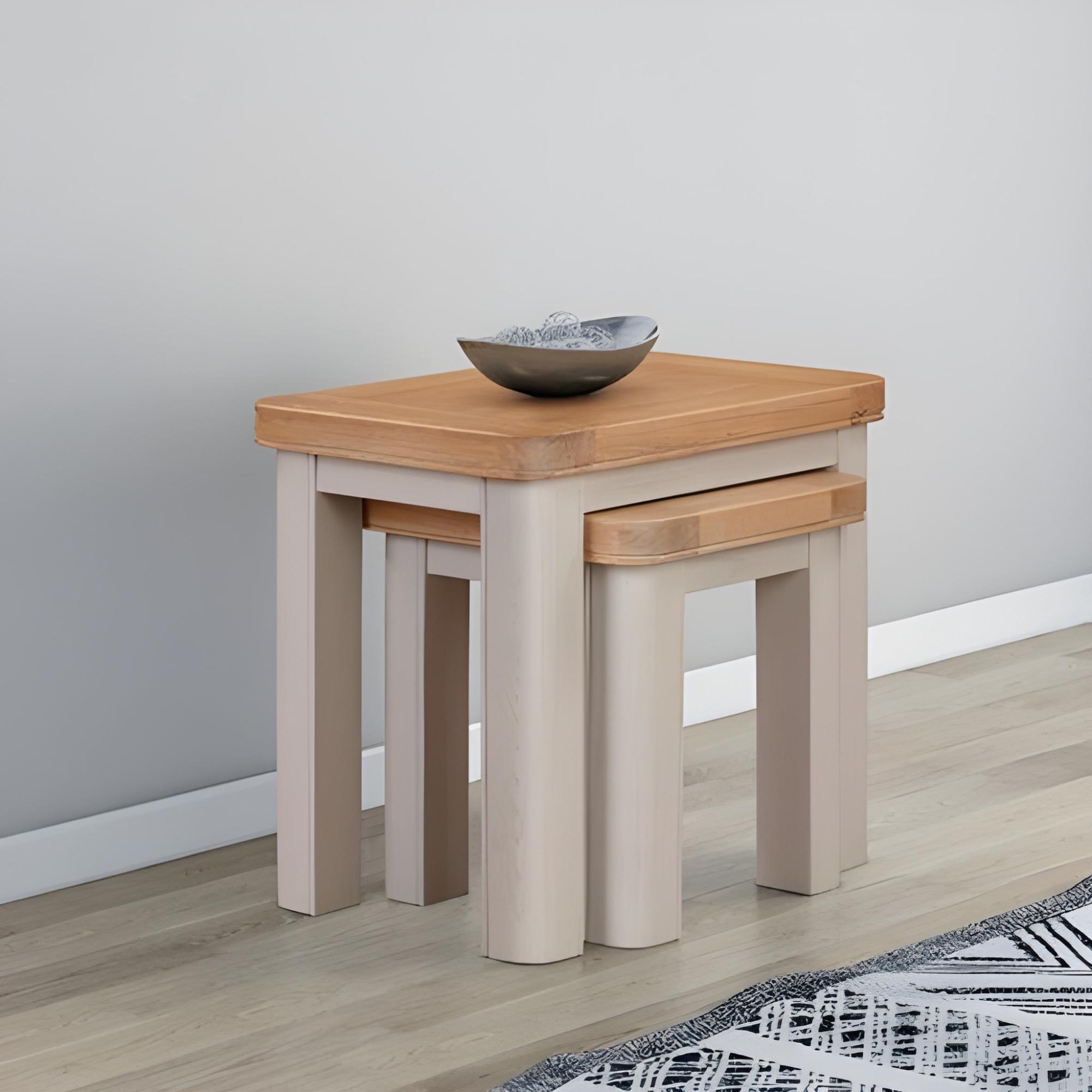Clarion Nest of Tables - 2 - Oak and Grey