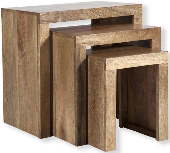 Cuban Nest of Tables - Set of 3 - Natural Mango Wood