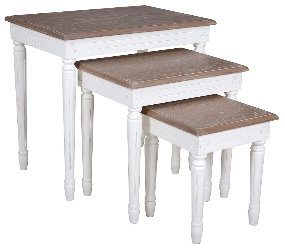 Delphine Nest of Tables - Off-White Painted - French Style