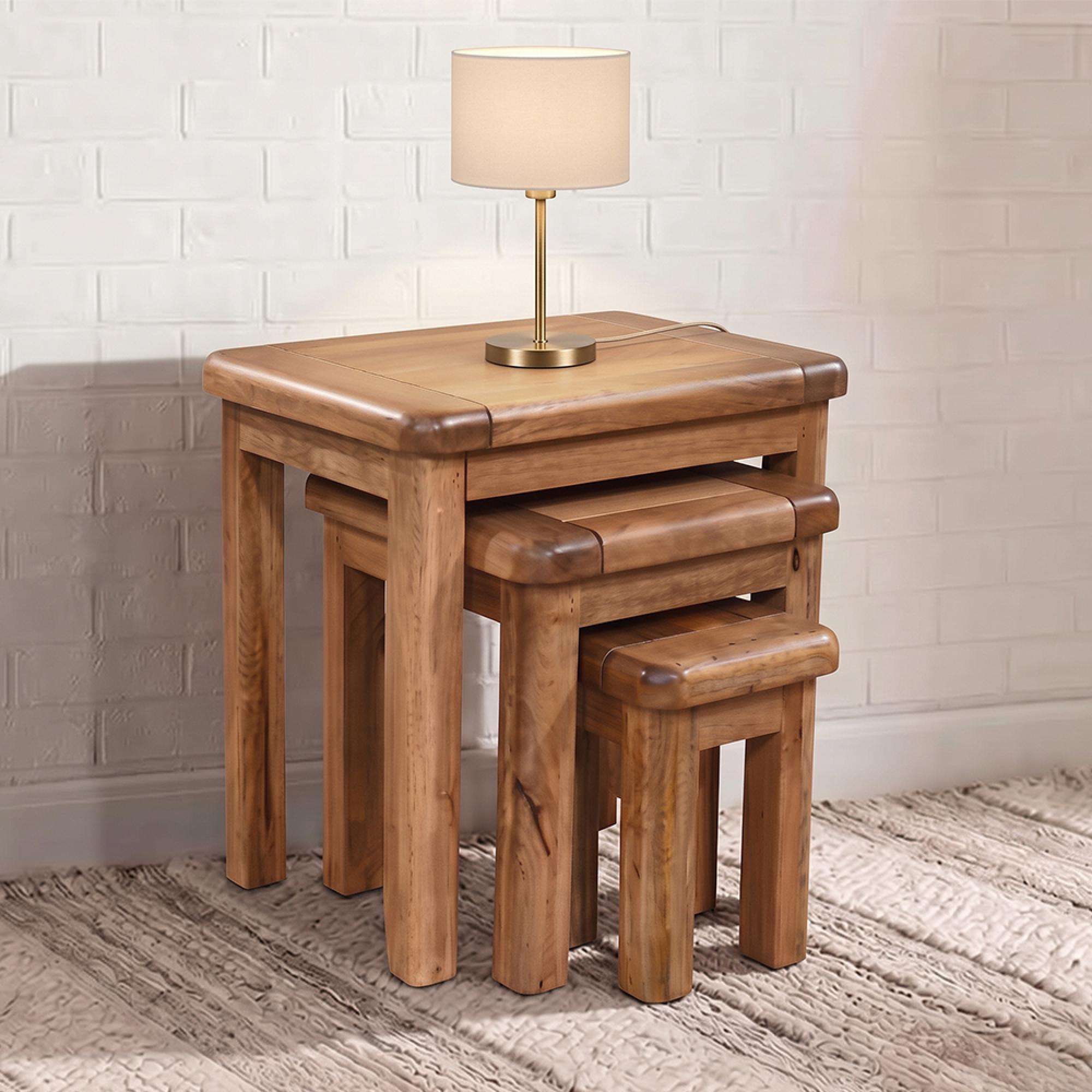 Dorset Nest of Table - 3 Tier - Rustic - Mango Wood