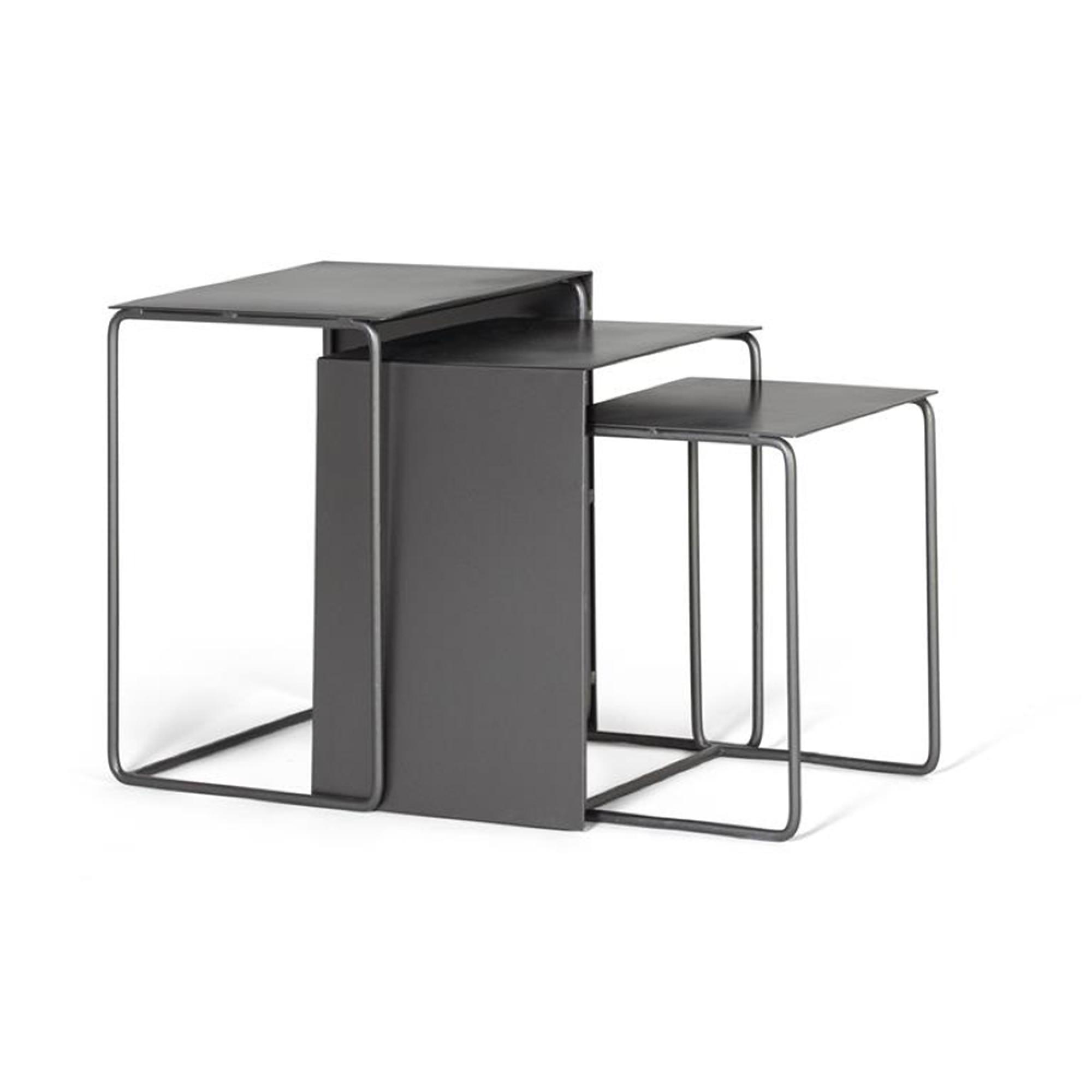 Gumbiro Nest of Tables - Grey Metal - Set of 3
