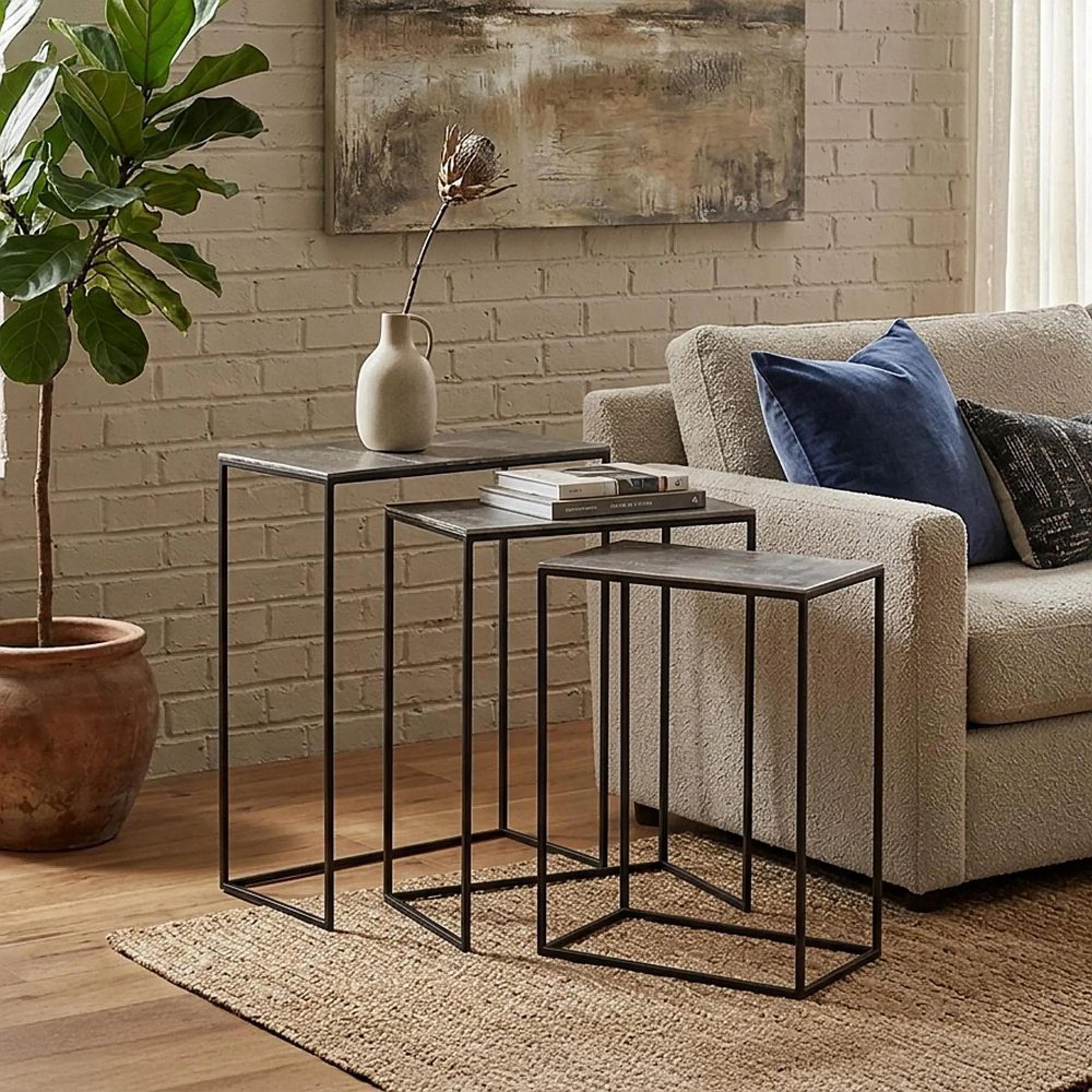 Nest of Tables - 3 Tier - Black - Aluminium