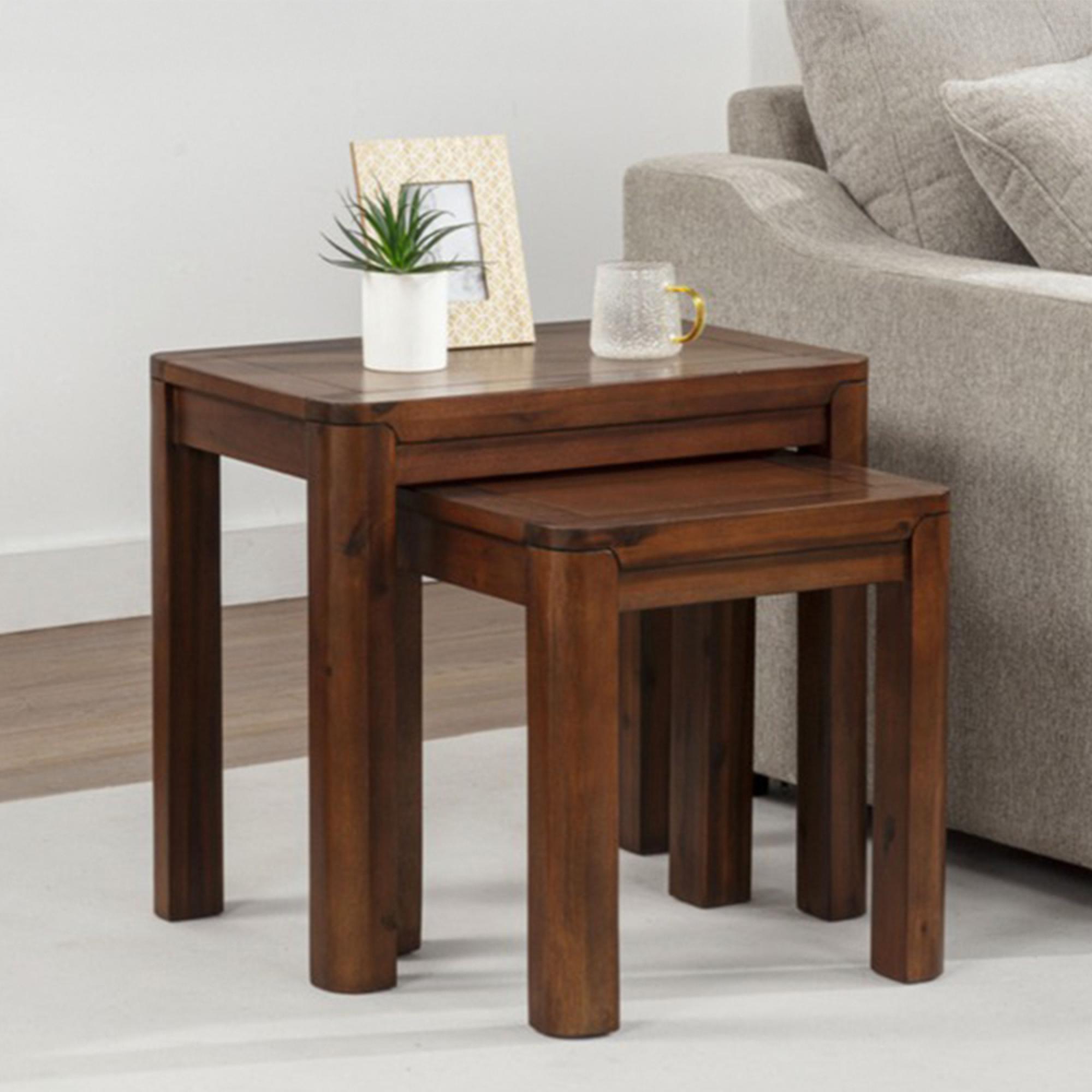 New Monterey Nest of Tables - 2 Tier - Walnut - Acacia Wood