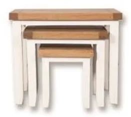 Perth Nest of Tables - Set of 3 - White and Wood