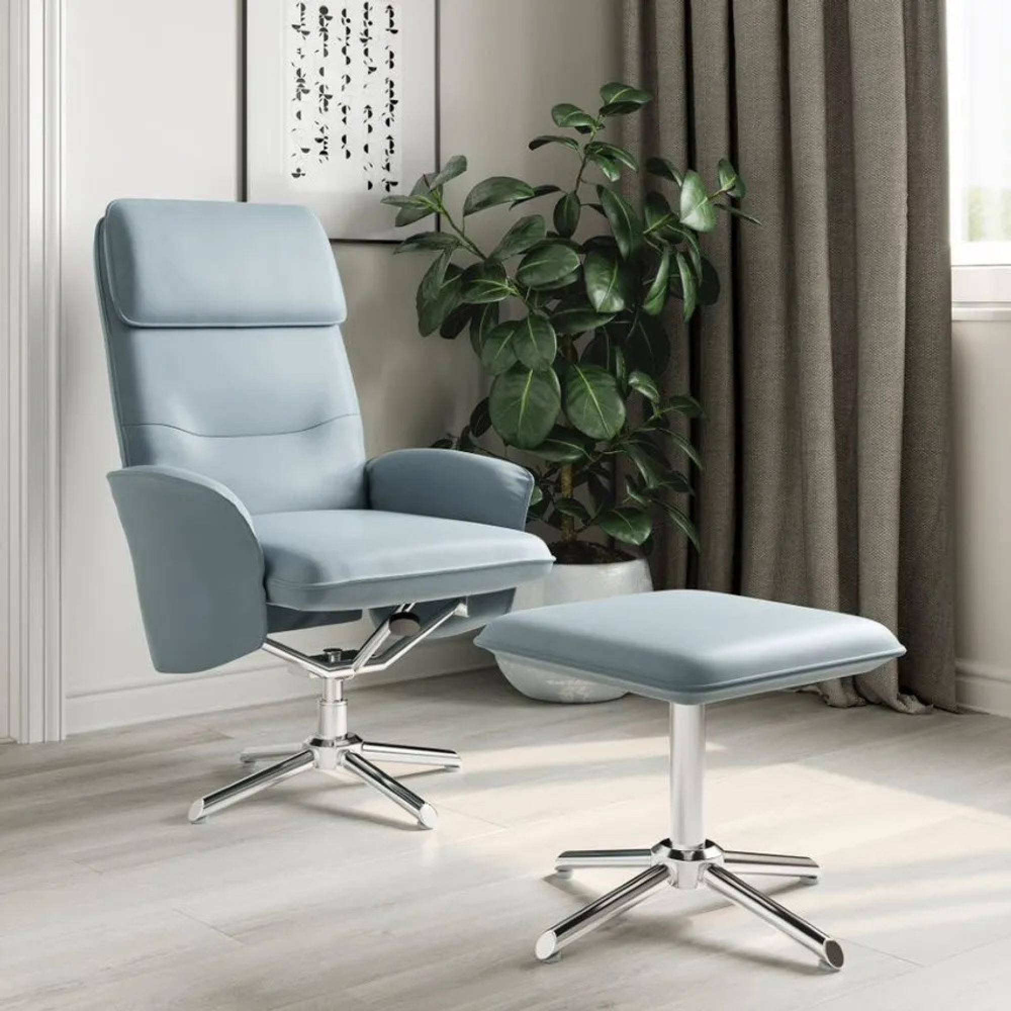 Orlando Office Chair - Grey Faux Leather and Chrome - AOC1735GRY