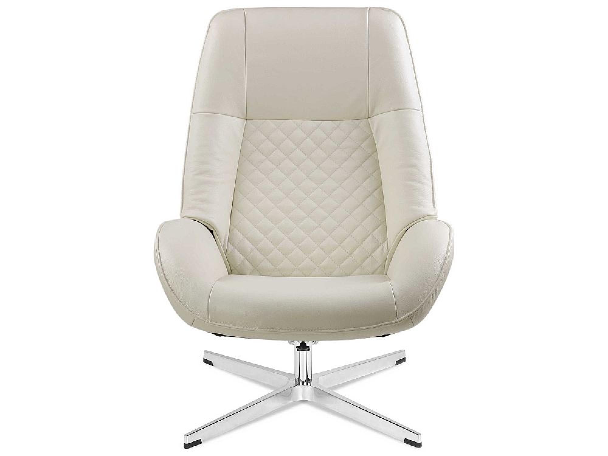 Clearance - Bordeaux Balder Swivel Recliner Chair - Cream Leather - FSS14130