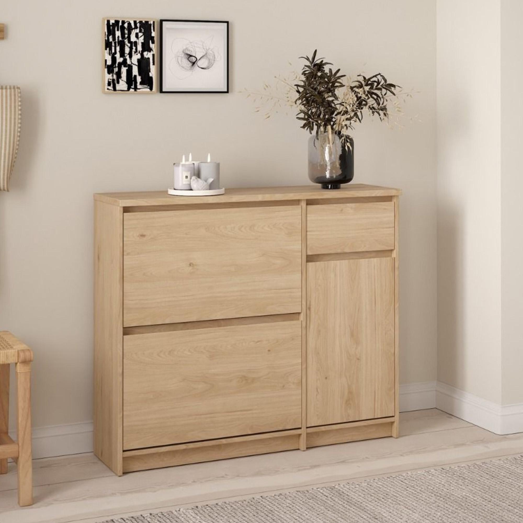 Naia Shoe Cabinet - 2 Door - 2 Drawer - Oak