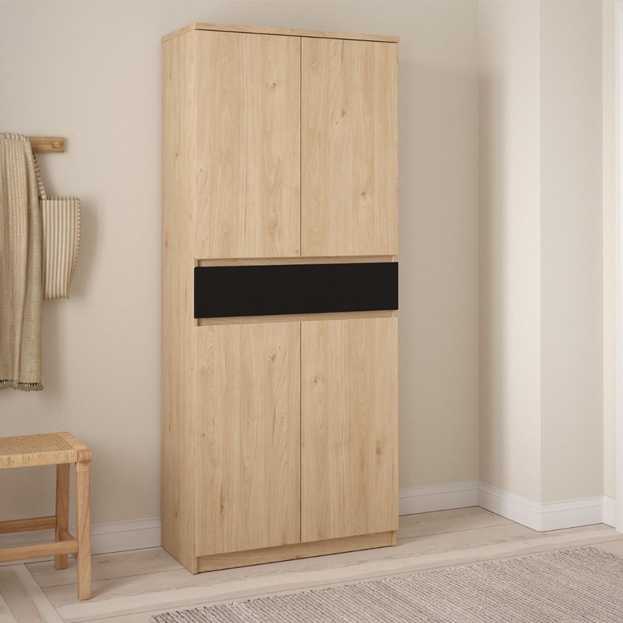 Naia Shoe Cupboard - Large - Oak and Black