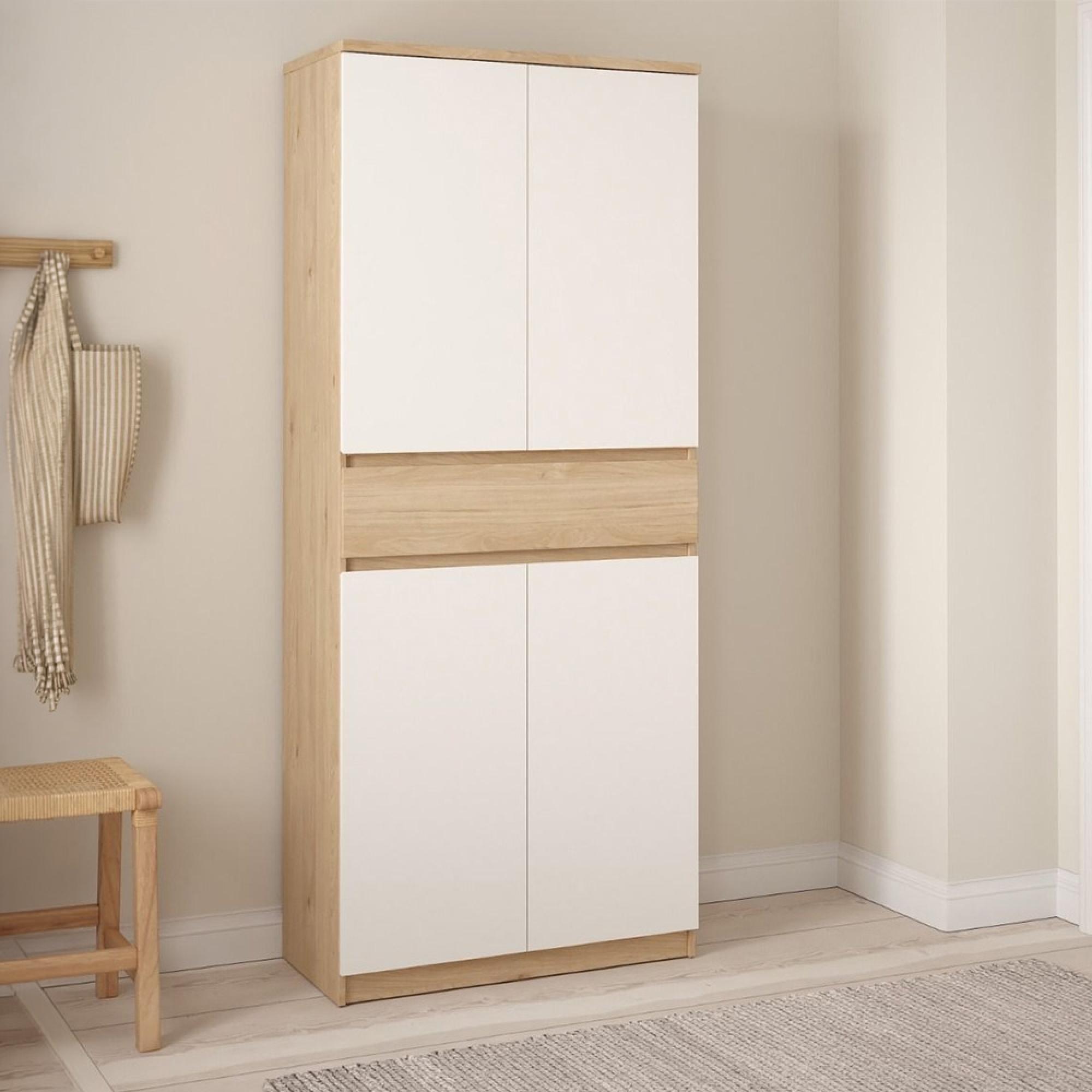 Naia Shoe Cupboard - Large - Oak and White