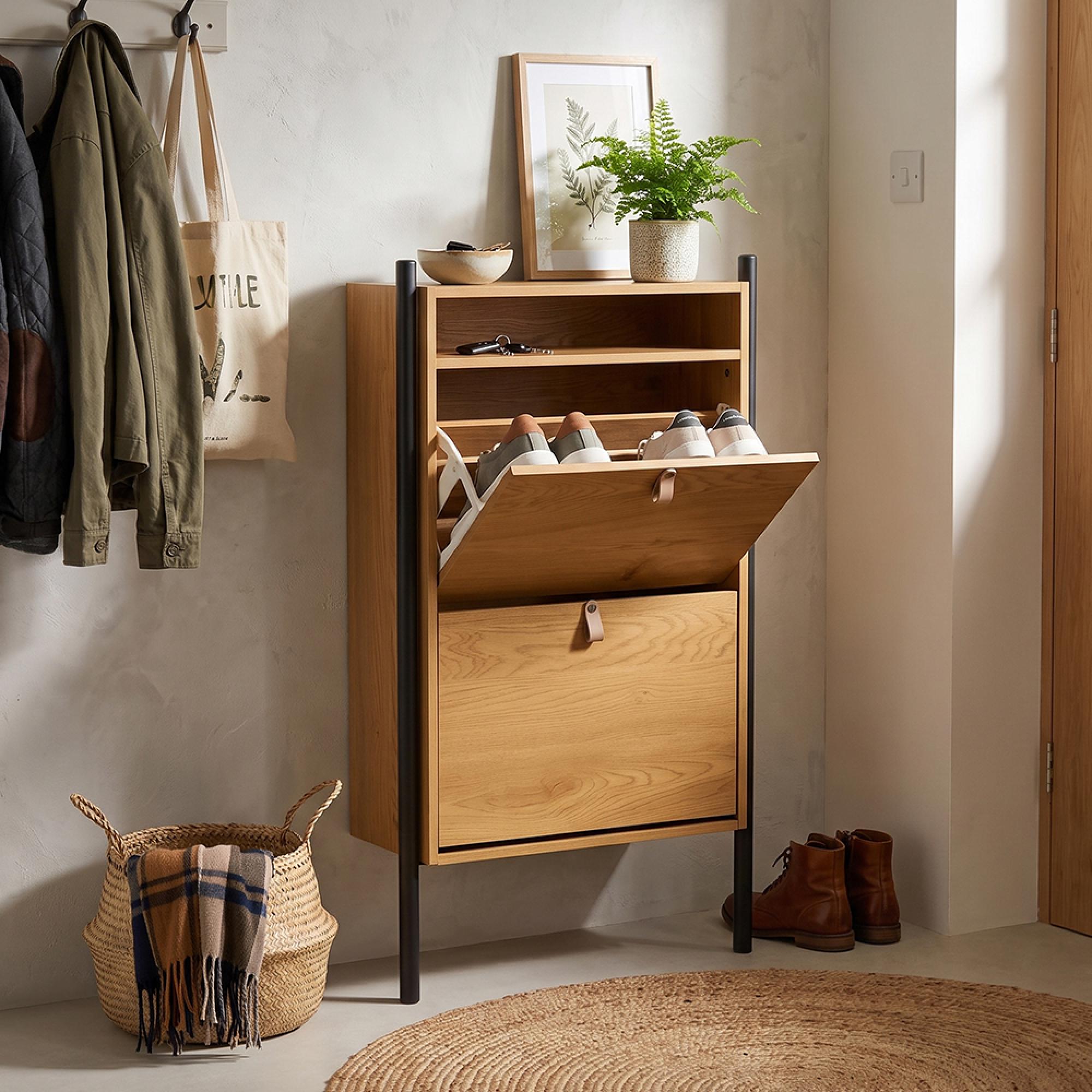 Barco Shoe Cabinet - 2 Door - Natural