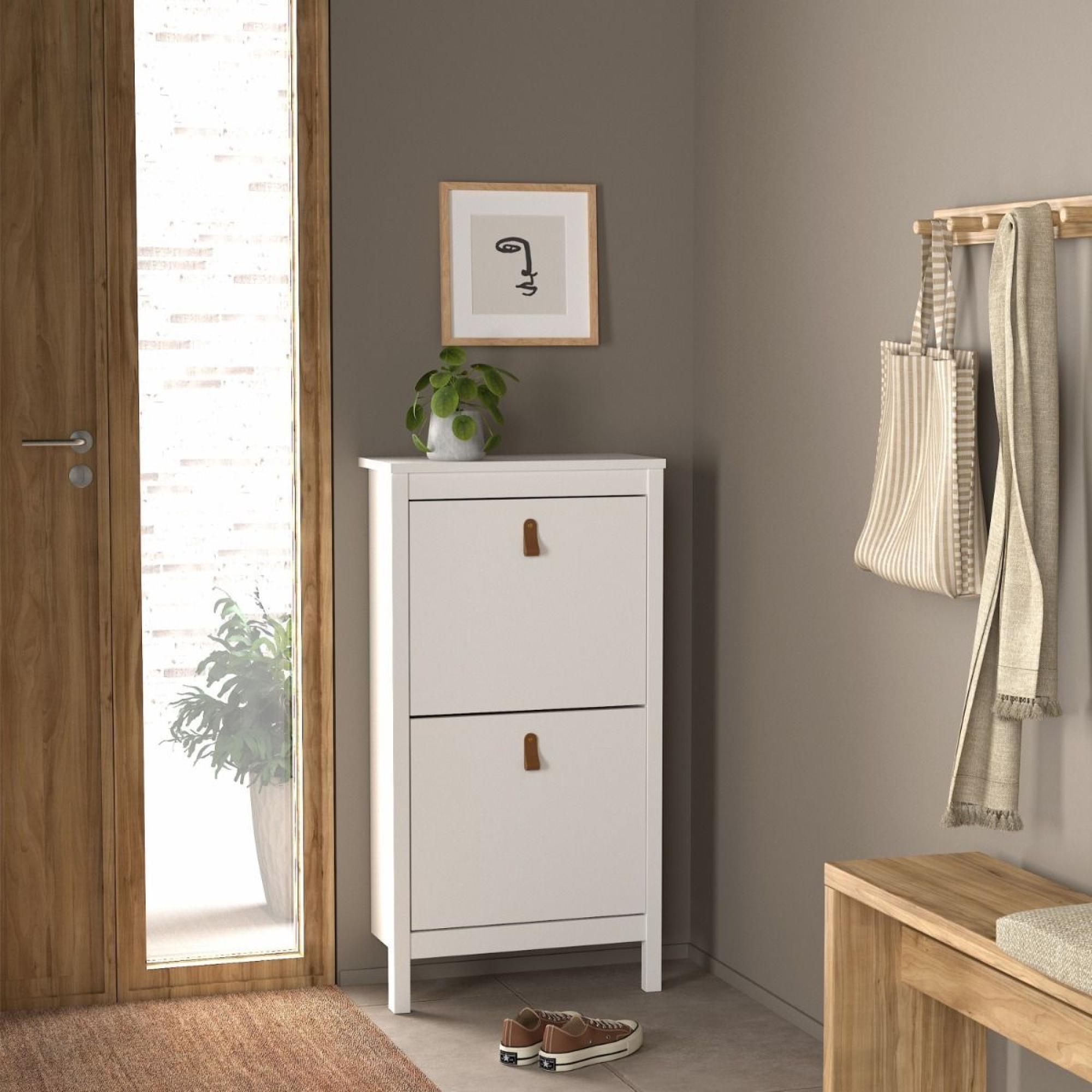 Barcelona Shoe Cabinet - 2 Door - White