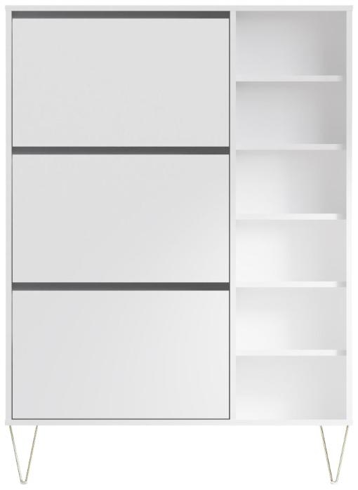 Montour Shoe Cabinet - 3 Drawer - White