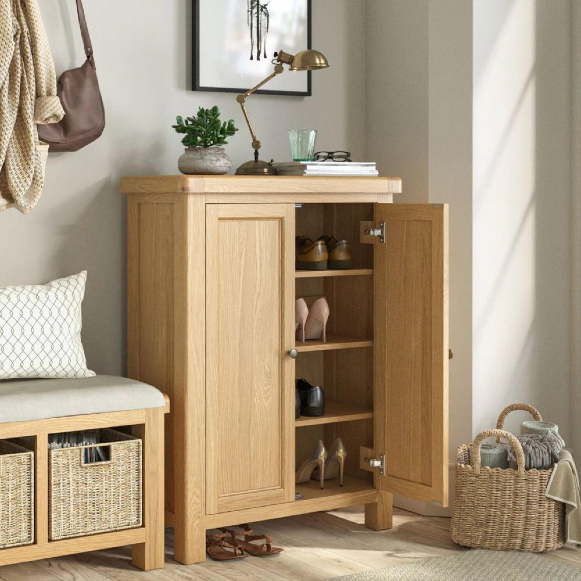 Normandy Shoe Cabinet - 2 Door - Oak