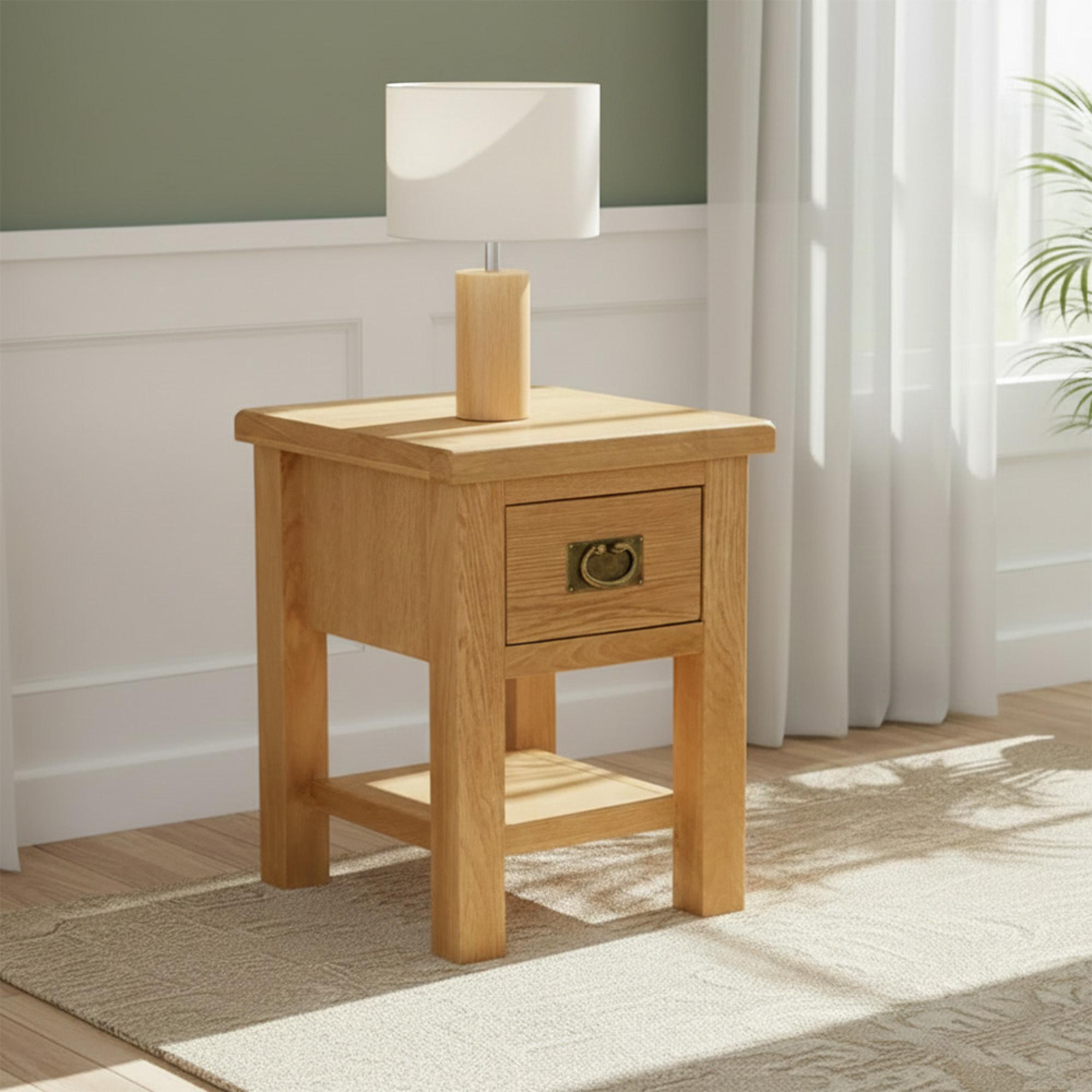 Salisbury Lite Lamp Table - 1 Drawer - Oak