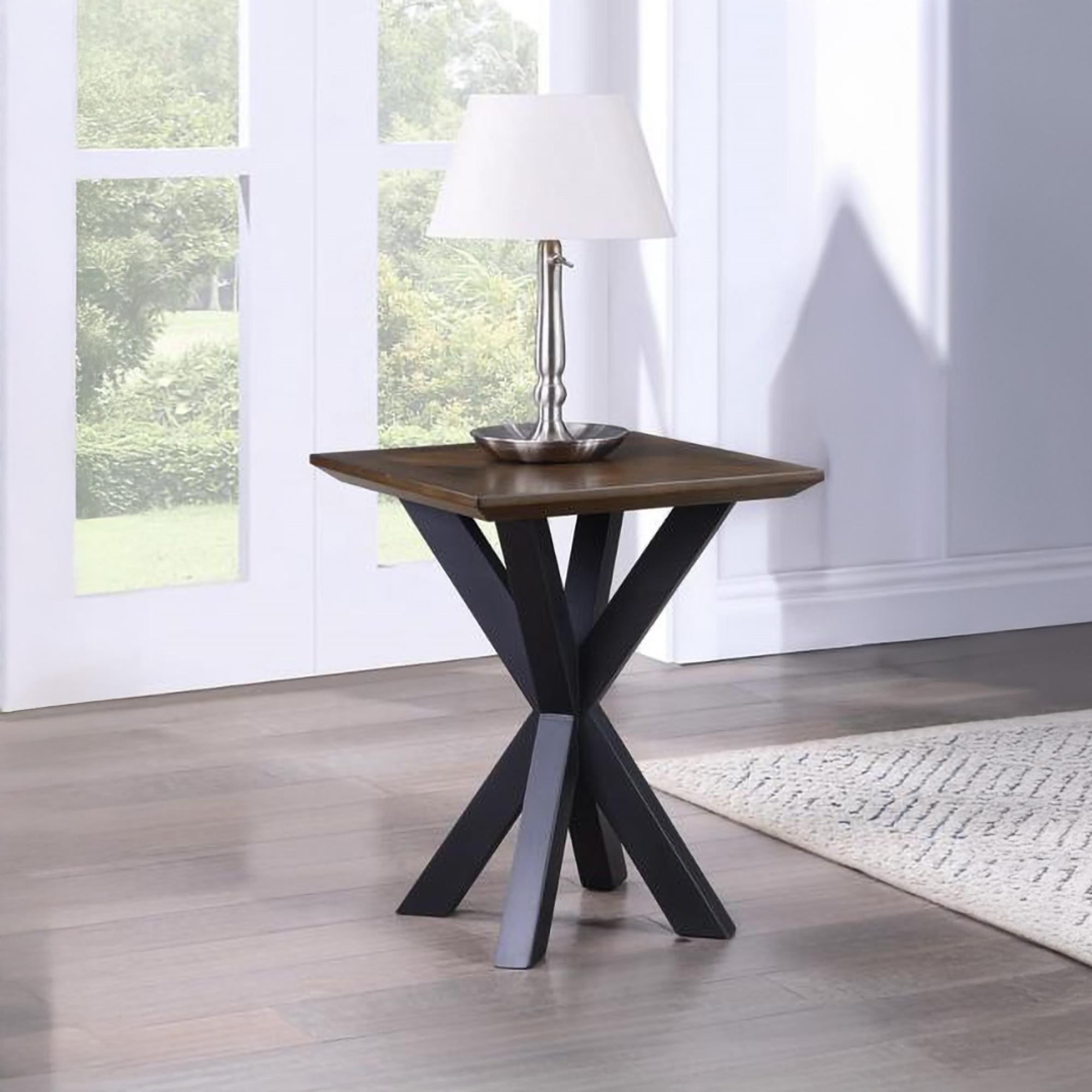 Nevada Lamp Table - Parquet Top Wood