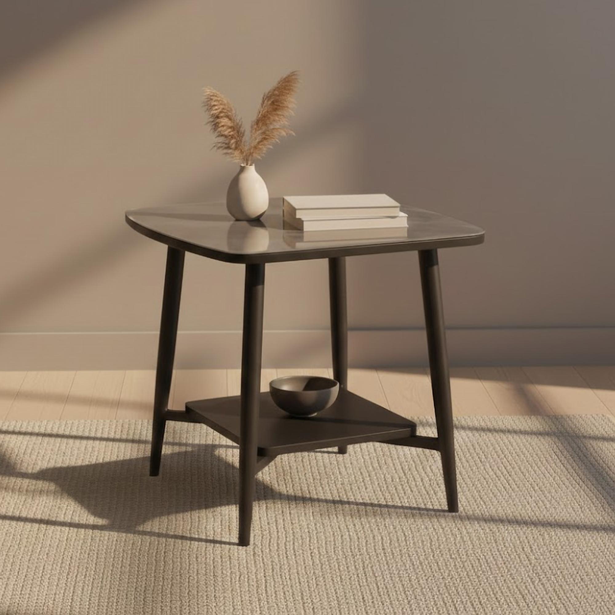 Cassino End Table - Grey Glass