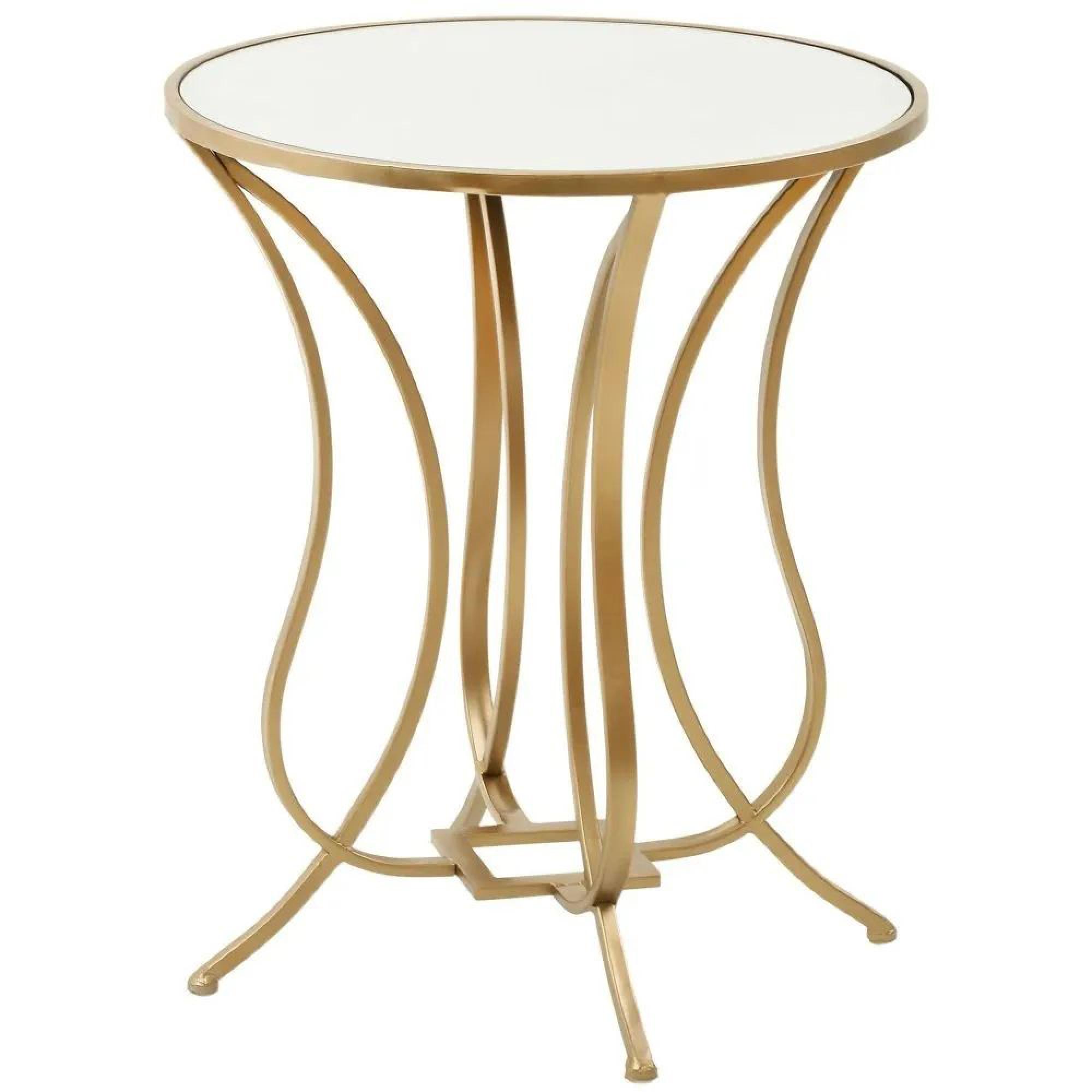 Clearance - Apex End Table - Round - Gold Metal and Clear Glass - A475