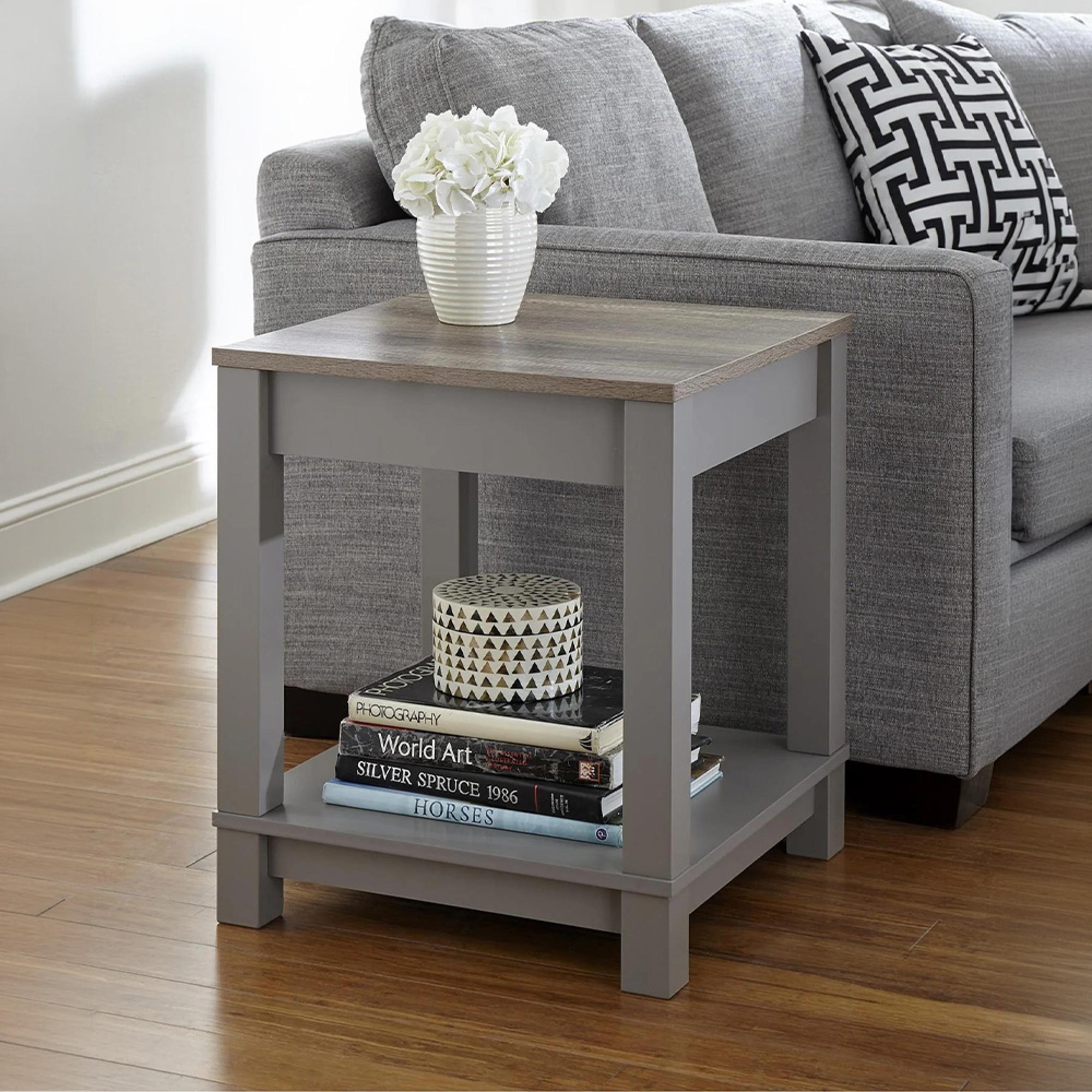 Carver End Table - Weathered Oak & Grey - 5046096COMUK