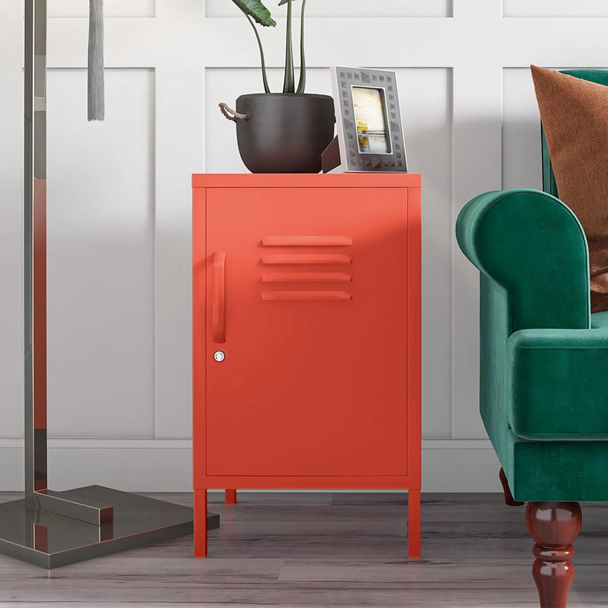 Novogratz Cache Locker End Table - Orange - 2354813COMNUK