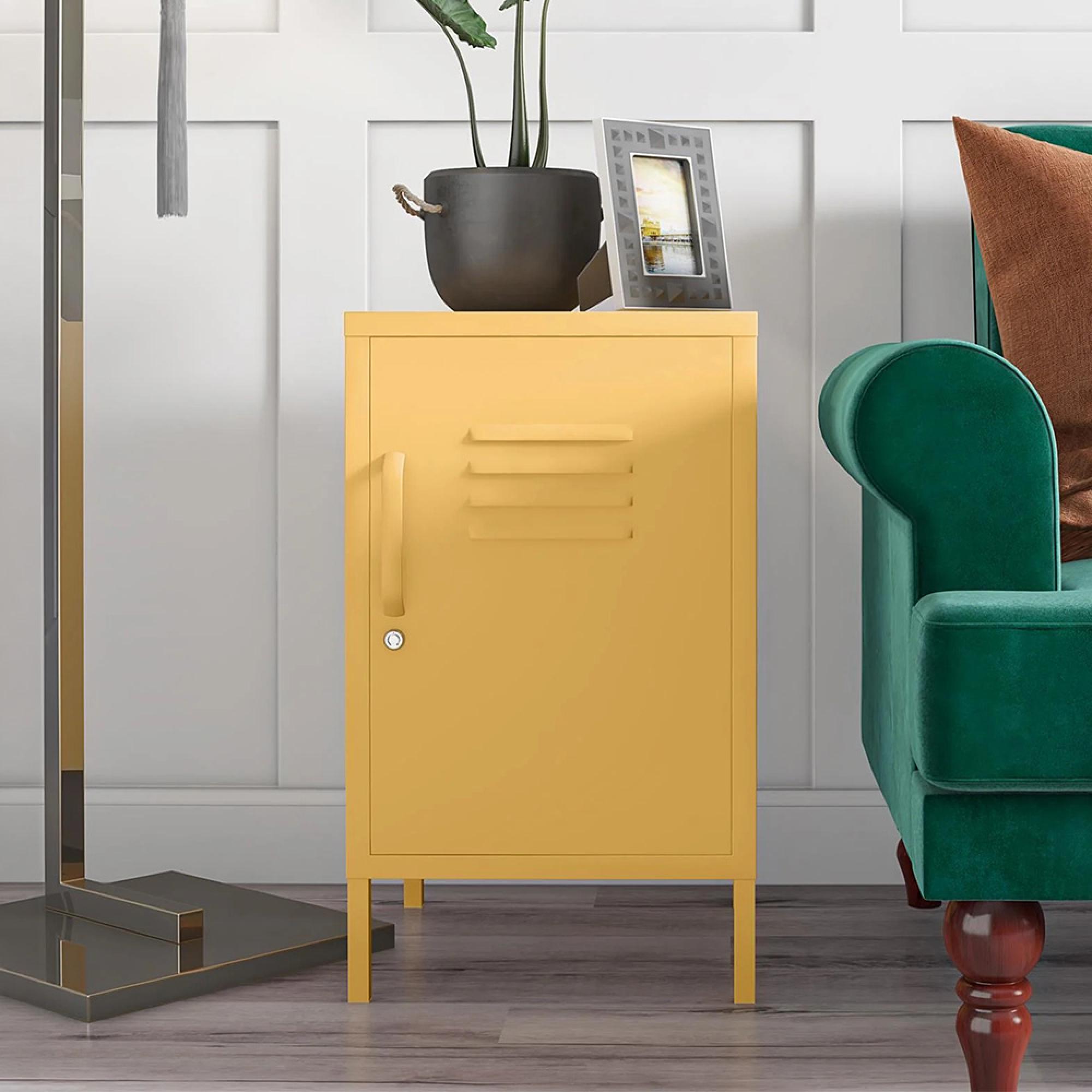 Novogratz Cache Locker End Table - Yellow - 2354814COMNUK