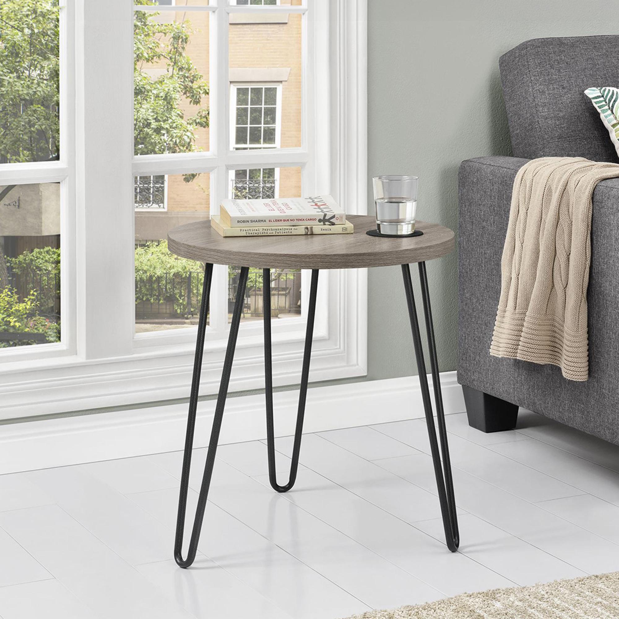 Owen Round End Table - Grey Oak - 3613307COMUK