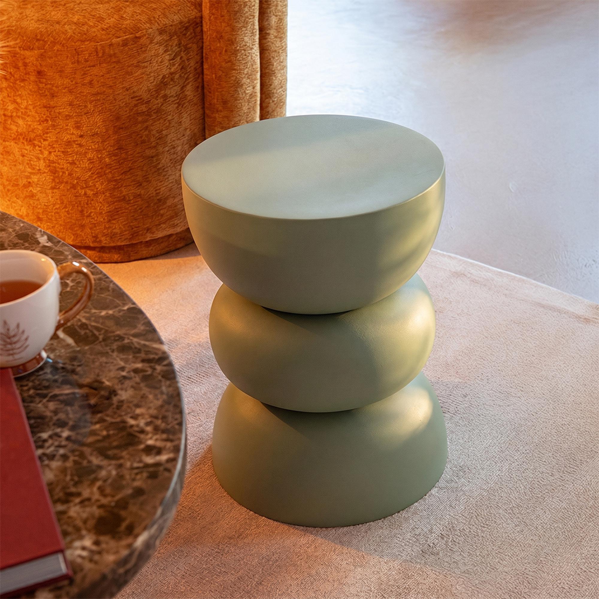 Lise Accent Table - Round - Green - Metal