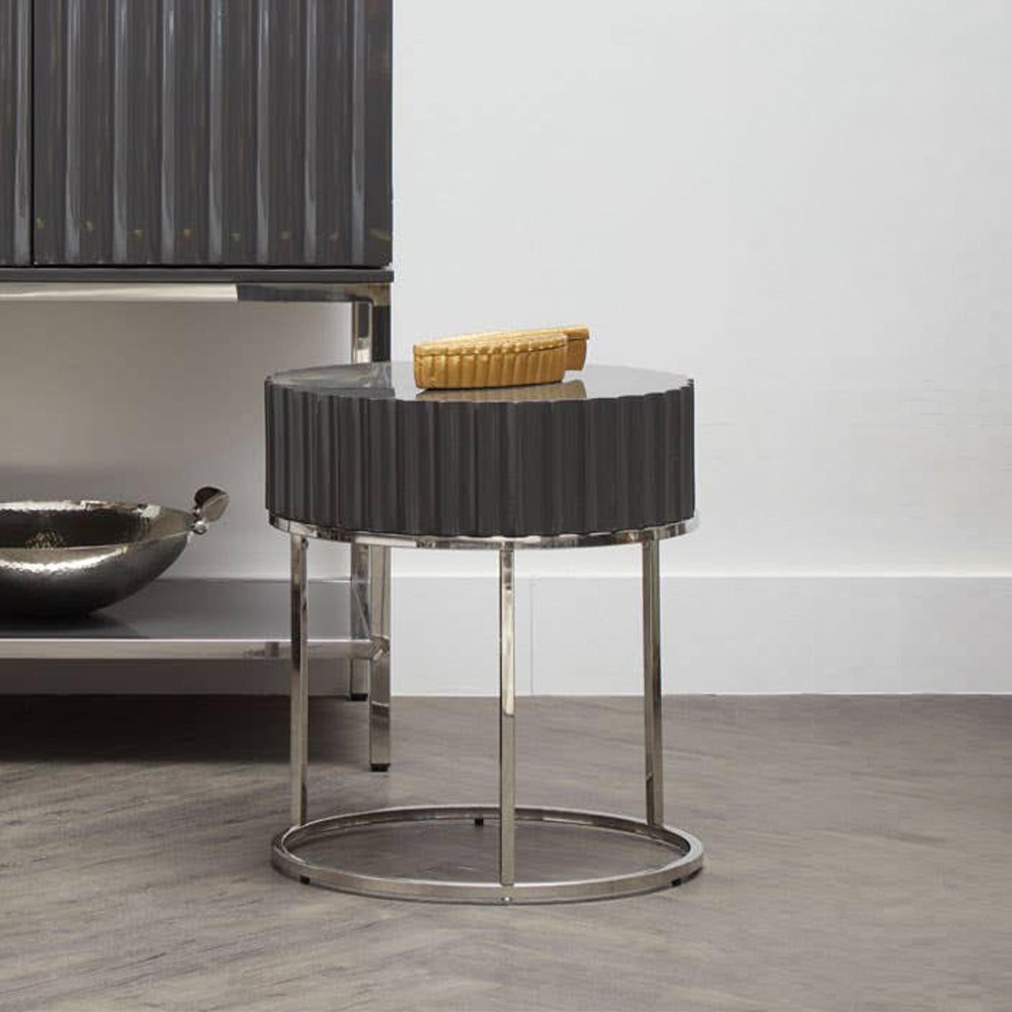 Genoa Side Table - Round - Grey