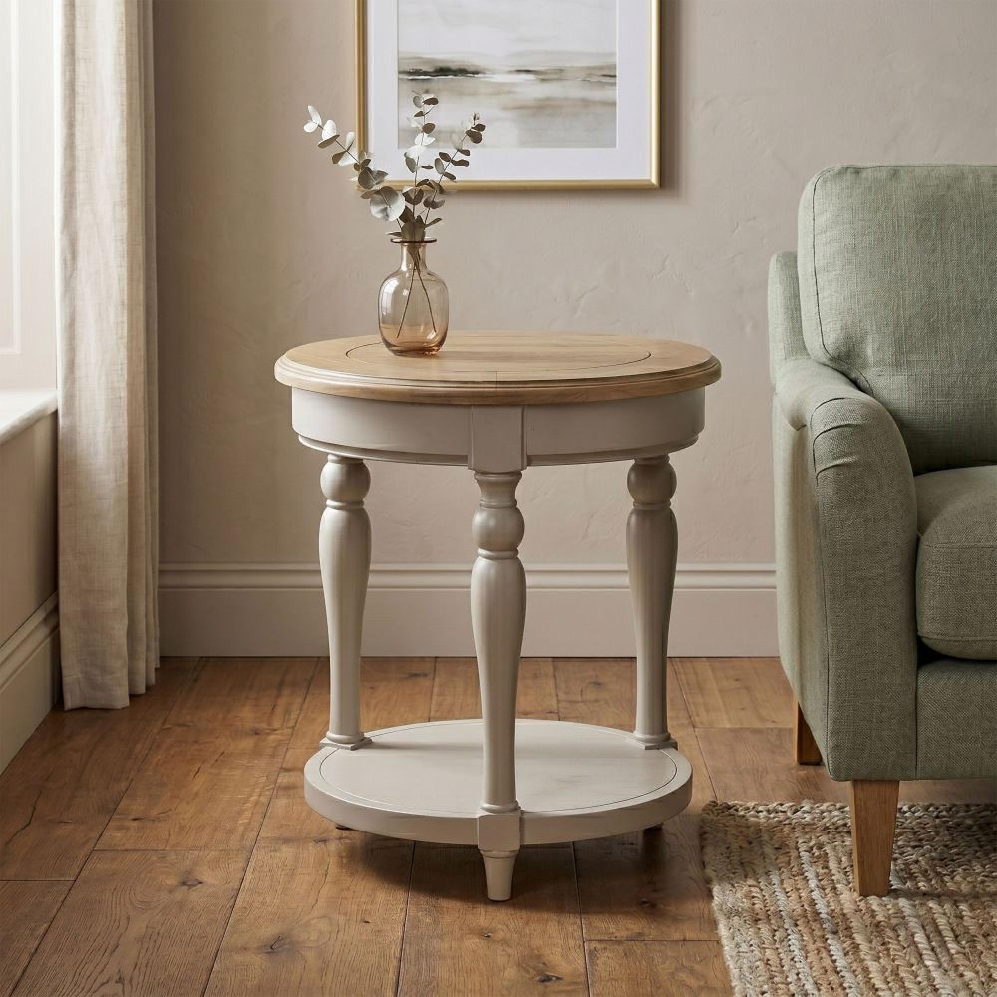 Chateau Side Table - Round - Grey Painted - Pine