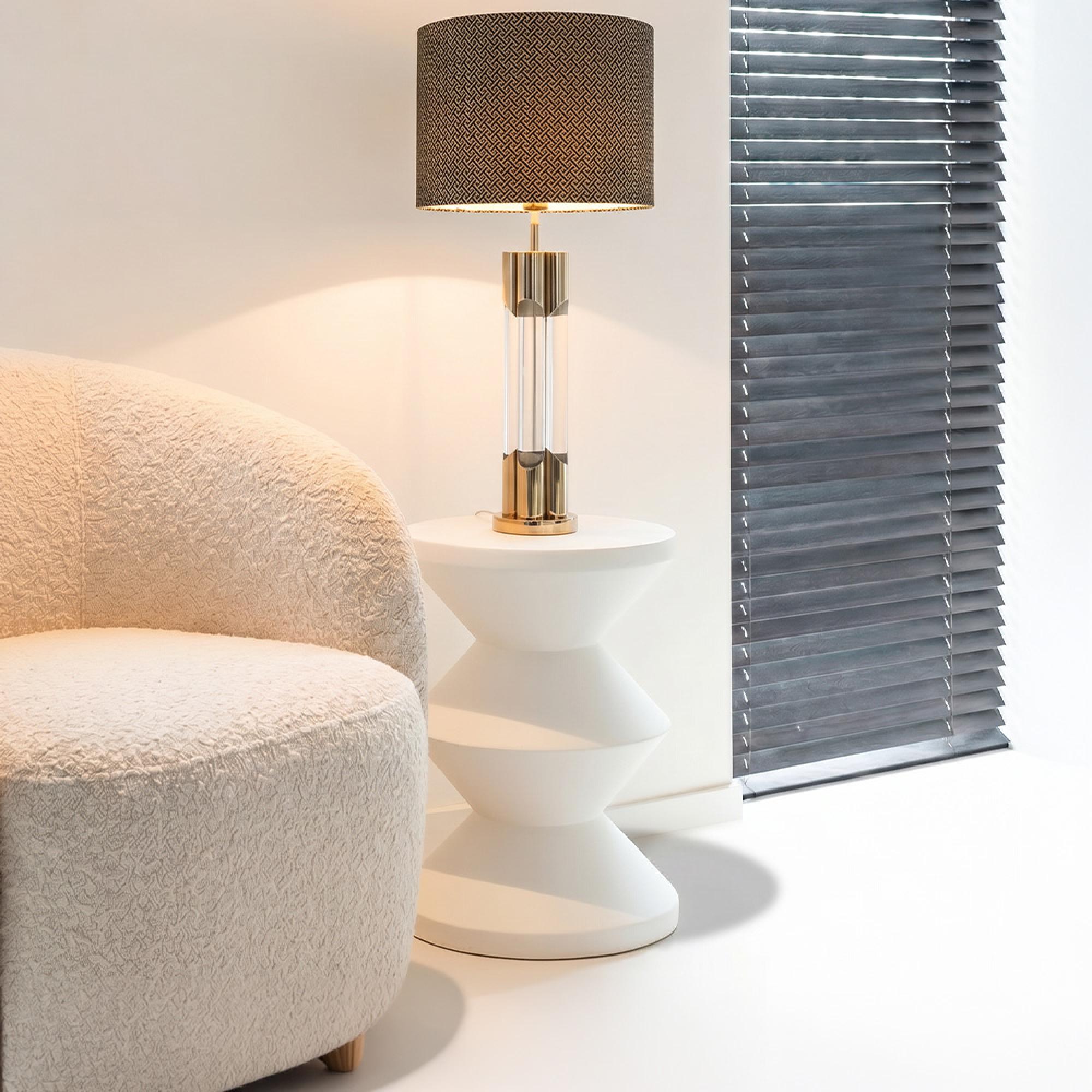 Bloomstone White Lime Plaster Round End Table