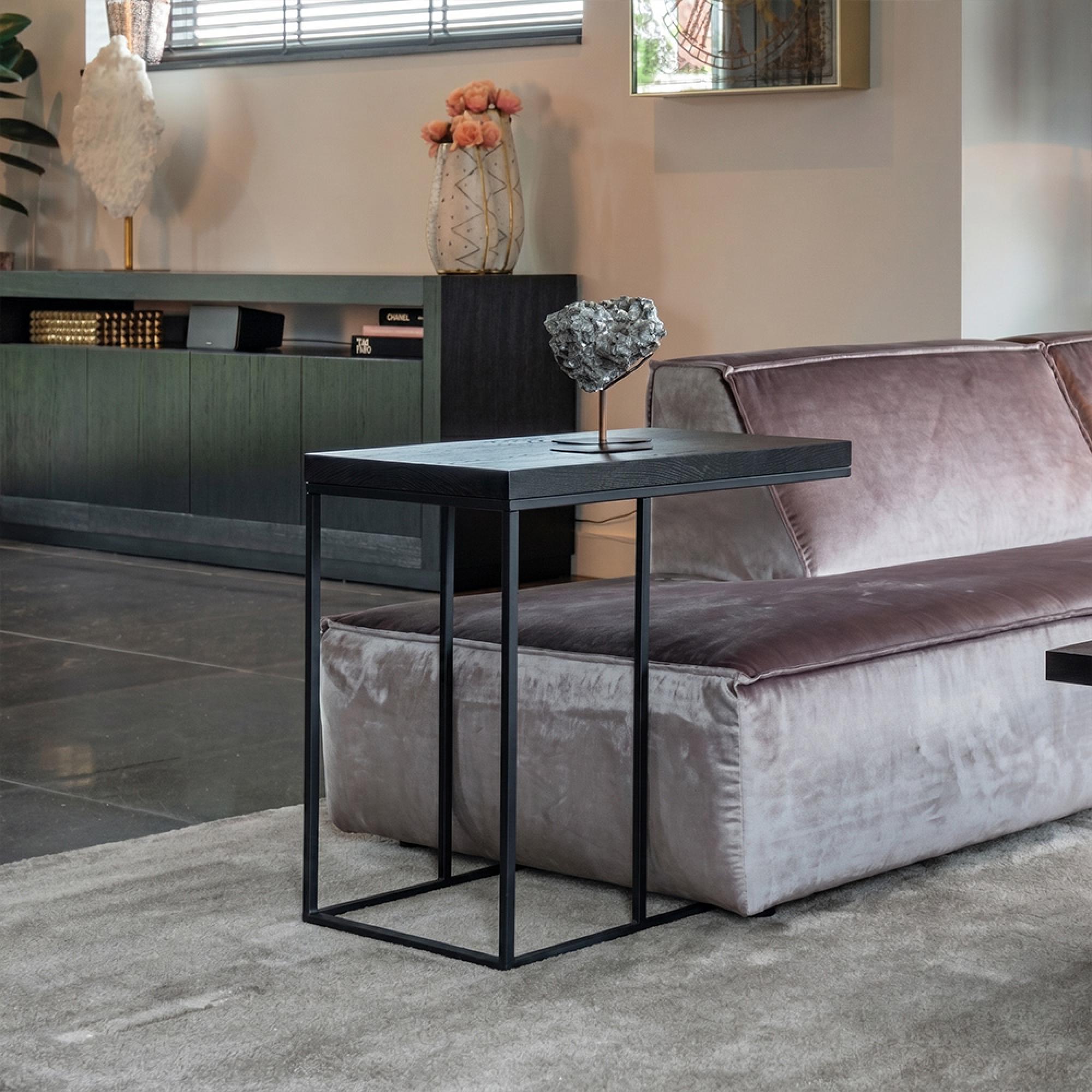 Oakura Black Oak Sofa Side Table